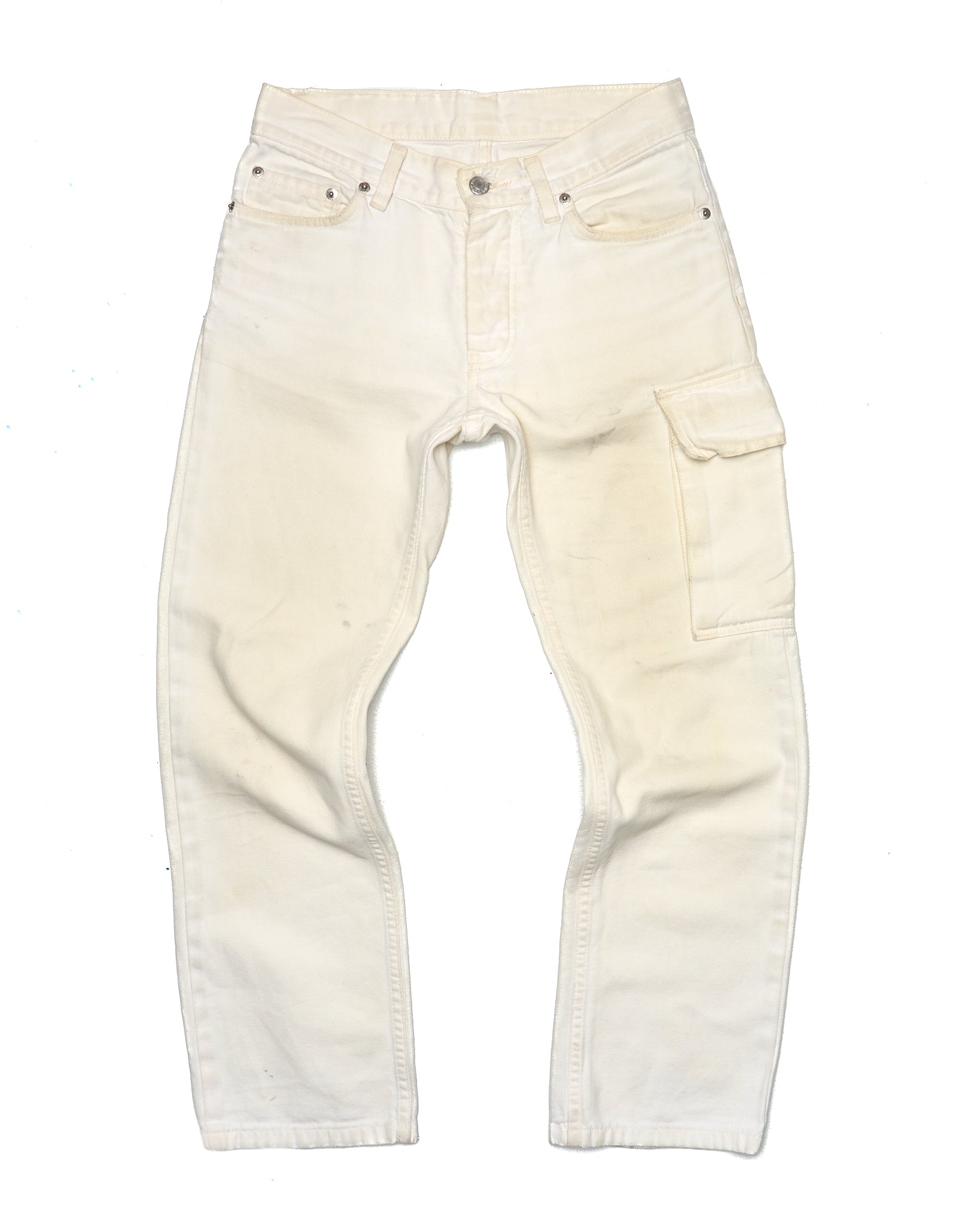 Helmut Lang 1999 Ivory Cotton Cargo Denim