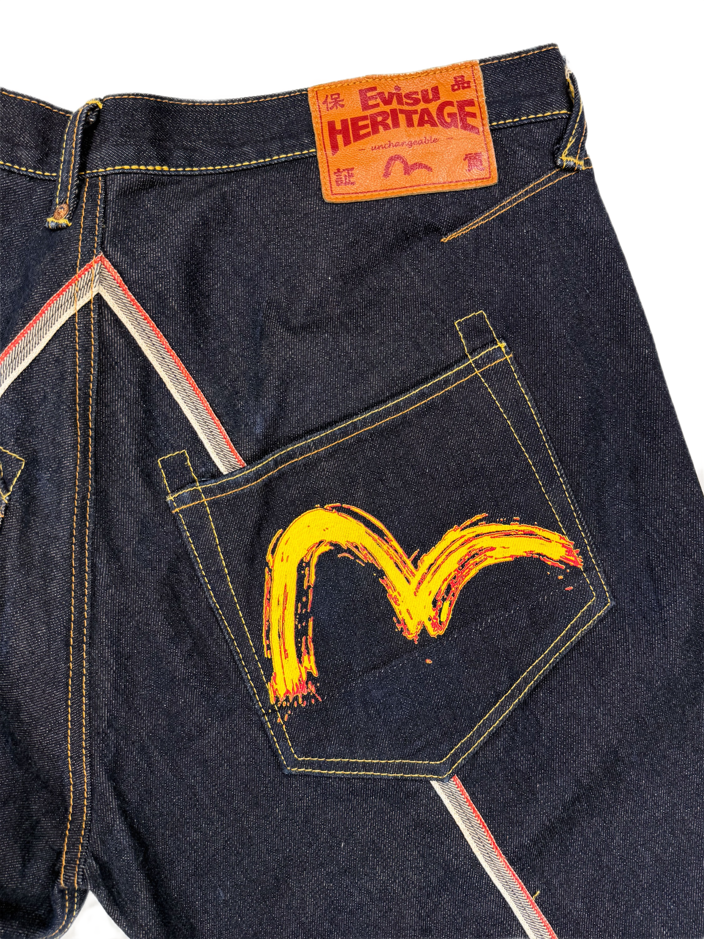 Early 00s EVISU Spiral Selvedge Seagull Jeans