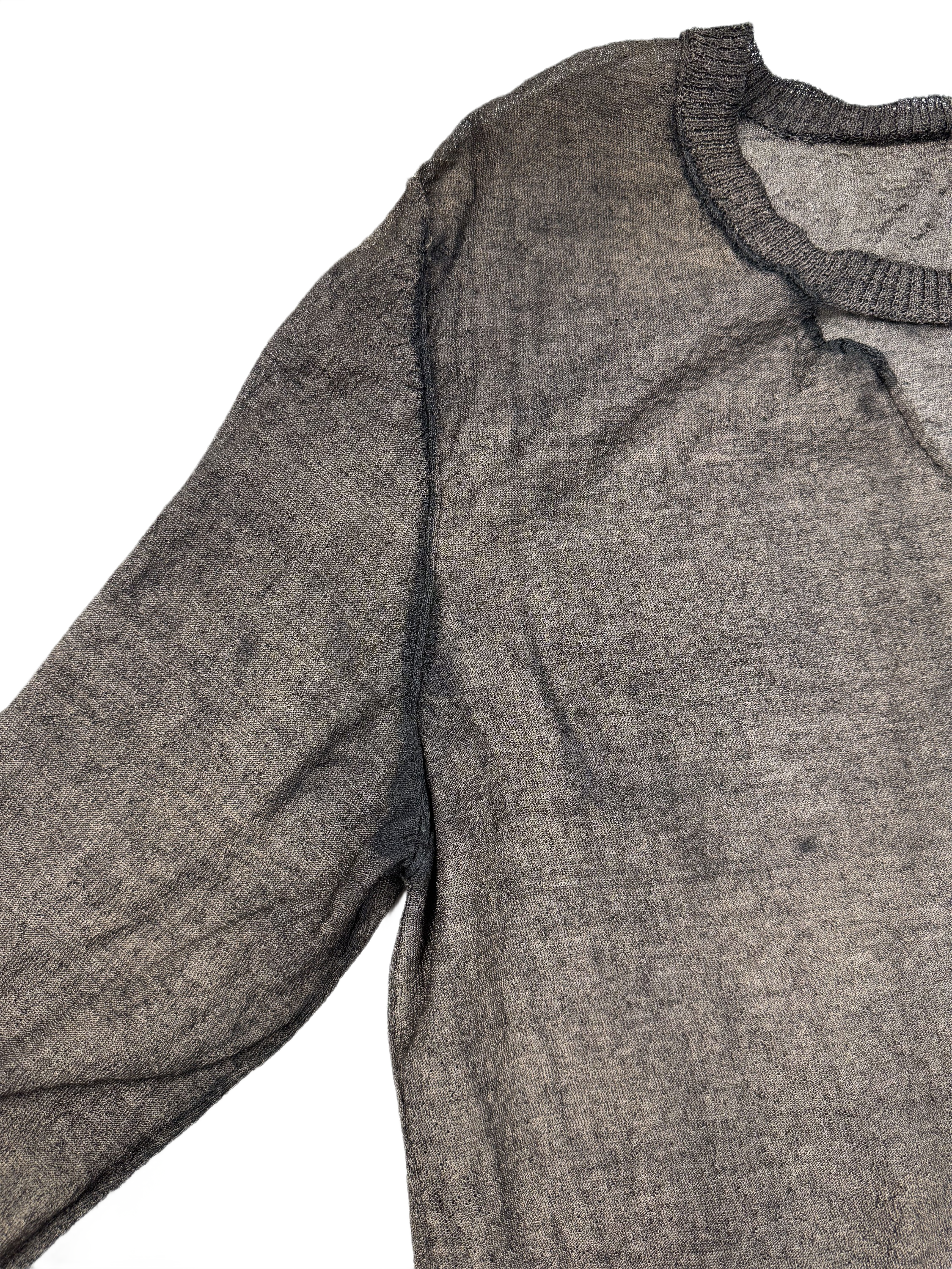 DEEPTI Collection °014-015 ‘K-034 999/925’ Oxidized .999 Silver Open Neck Knit Long-sleeves