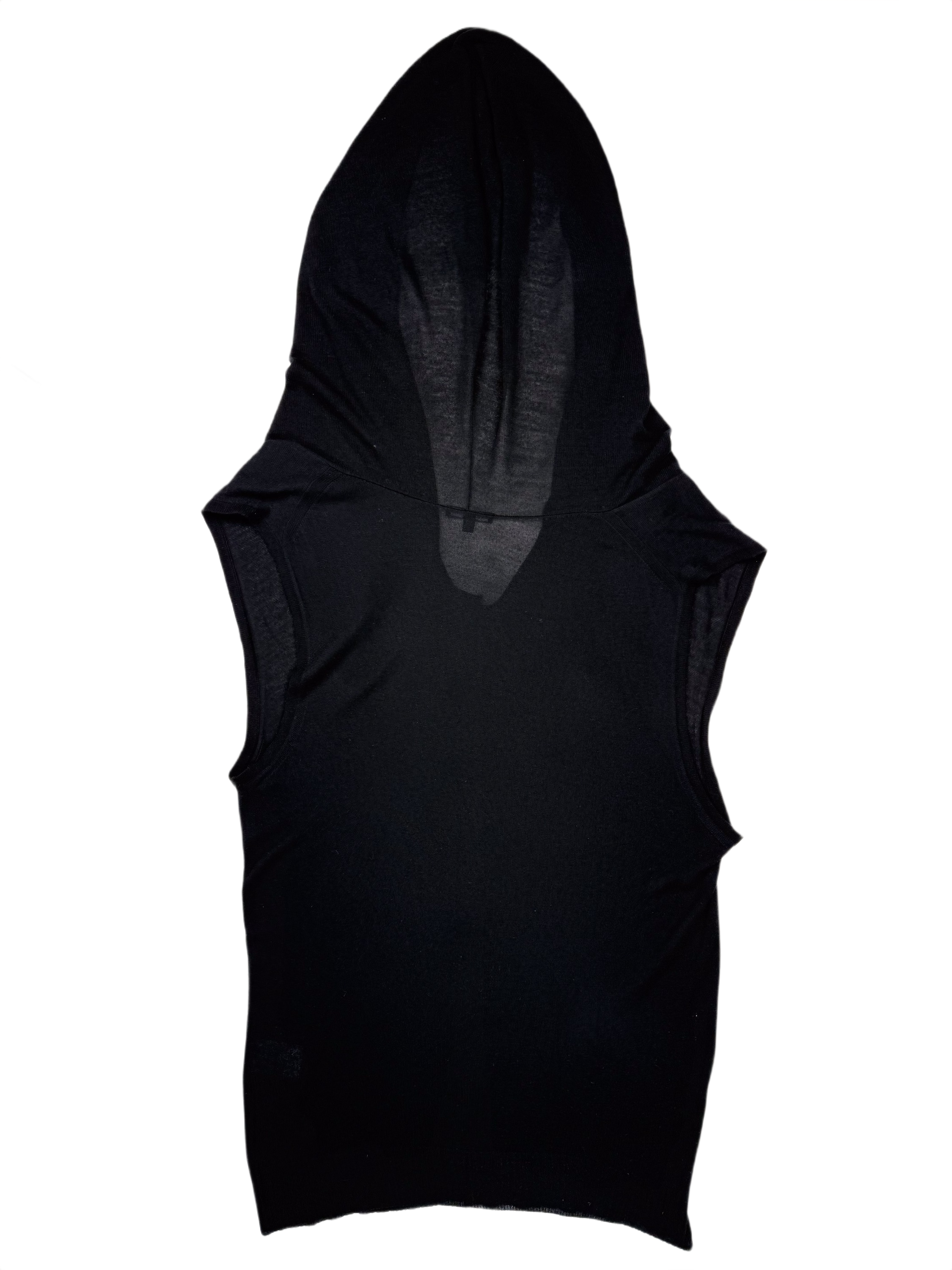 Early 00s Ann Demeulemeester Sleeveless Hooded Pullover