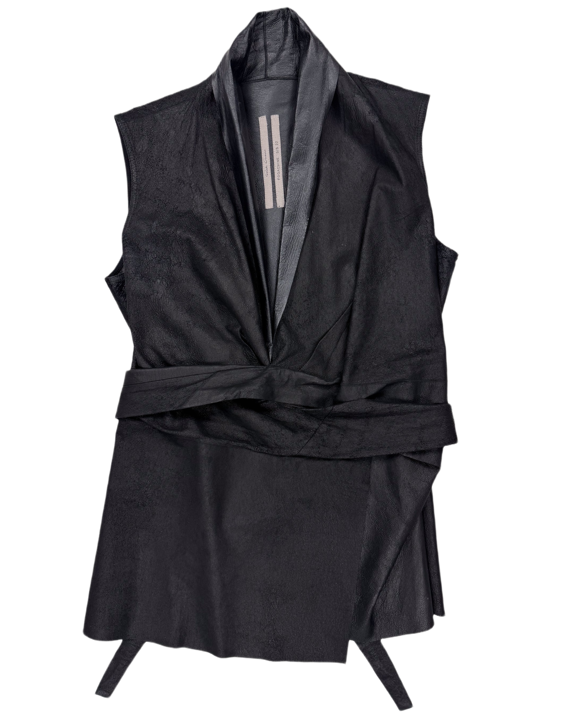 S/S22 Rick Owens "Fogachine" Lambskin Belted Vest