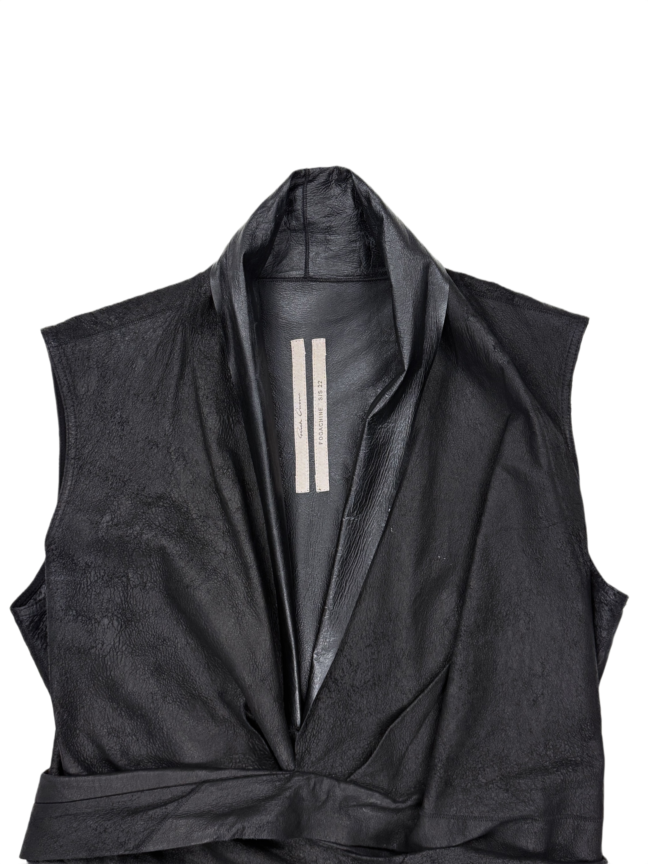 S/S22 Rick Owens "Fogachine" Lambskin Belted Vest