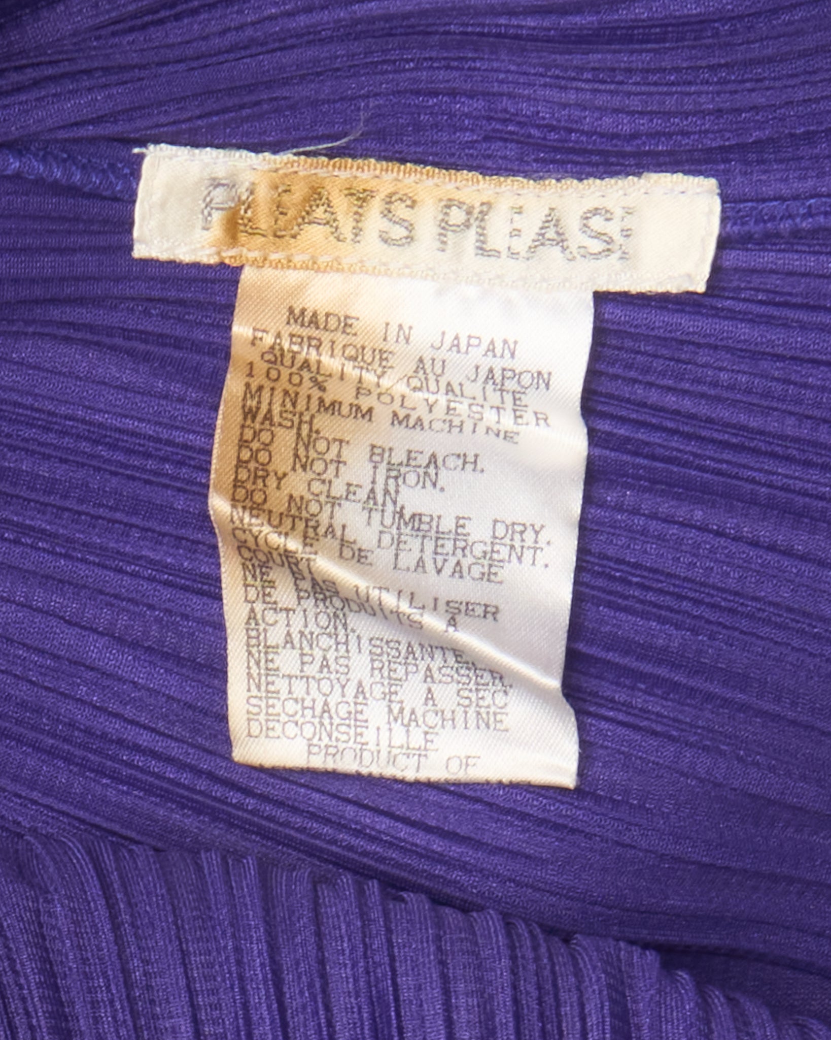 Issey Miyake PLEATS PLEASE Purple Long Sleeve Turtleneck