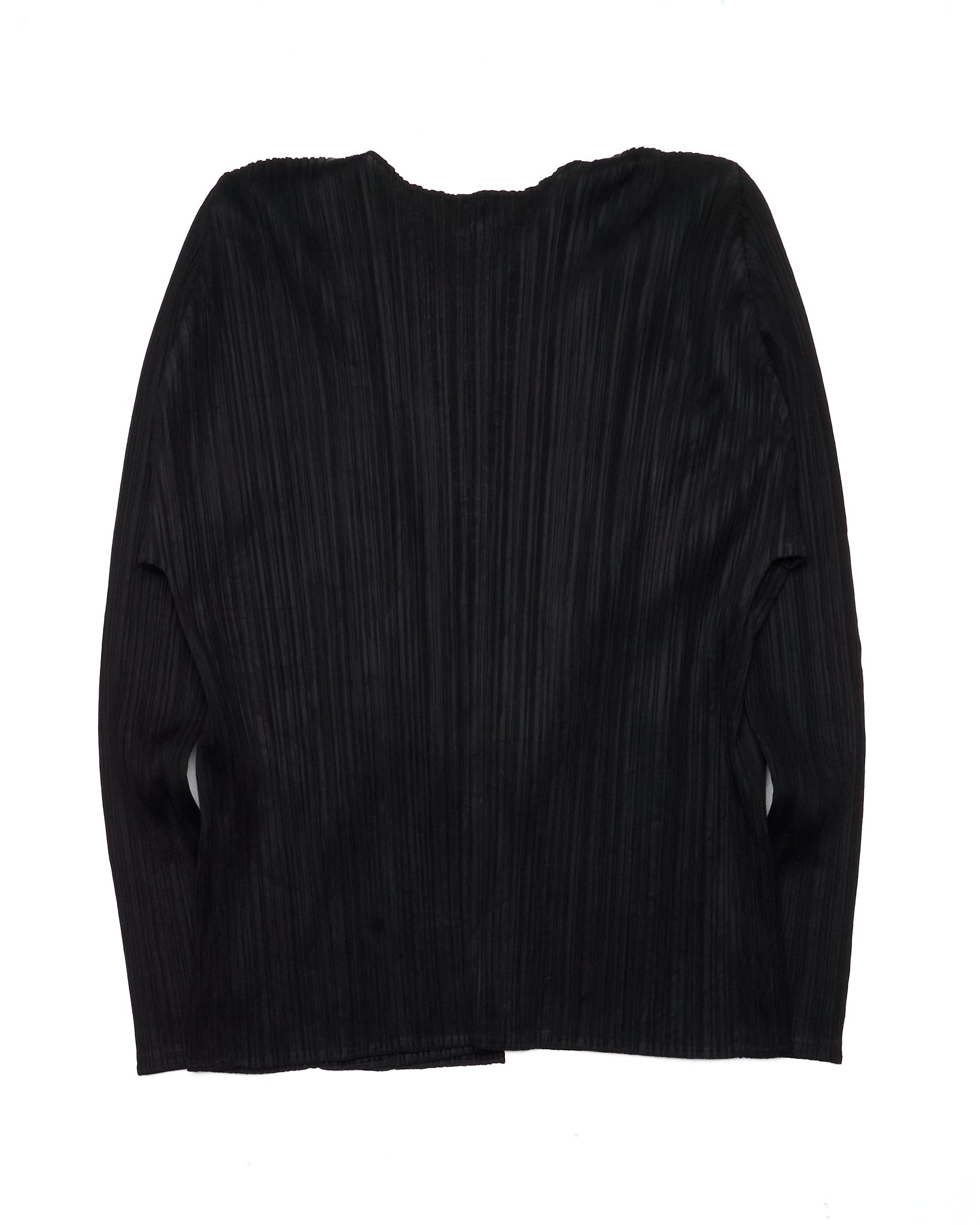 Issey Miyake PLEATS PLEASE Silver Chain Trompe L’Oeil Open Cardigan