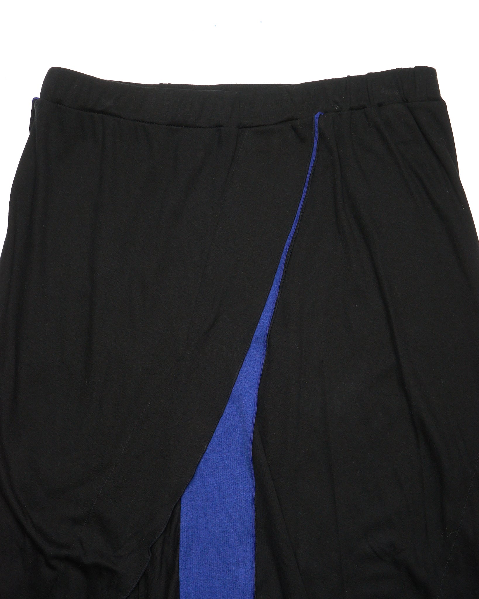 Issey Miyake Tissue Hem Ruffled Blue Accent Skirt