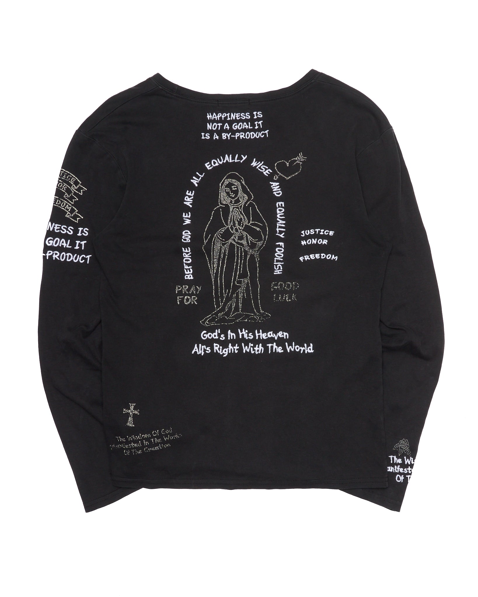Early 00s JACKROSE Embroidered 'Mother Mary' Graphic Long-sleeves