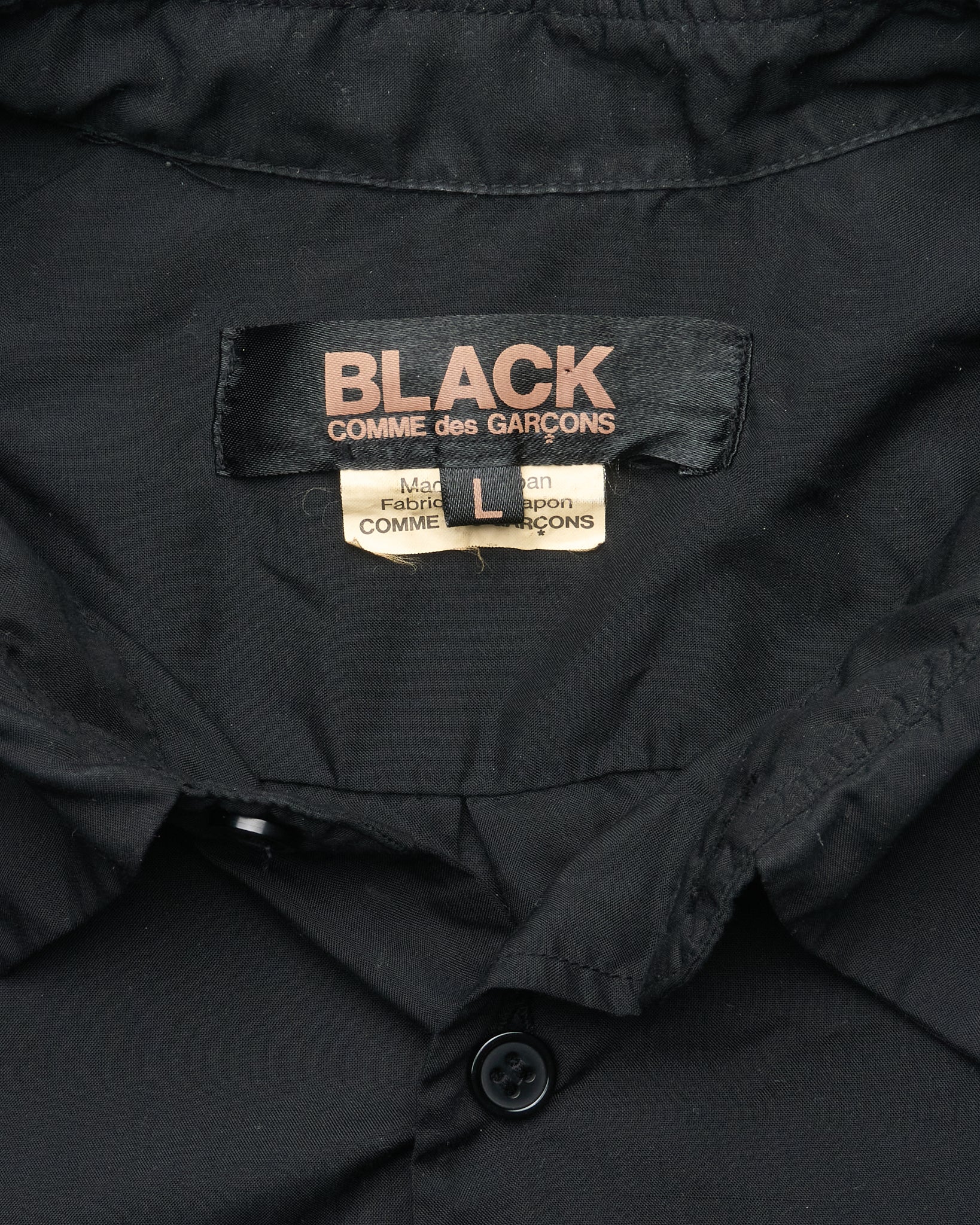 S/S19 COMME des GARÇONS BLACK Distressed Side Cut-Out Shirt