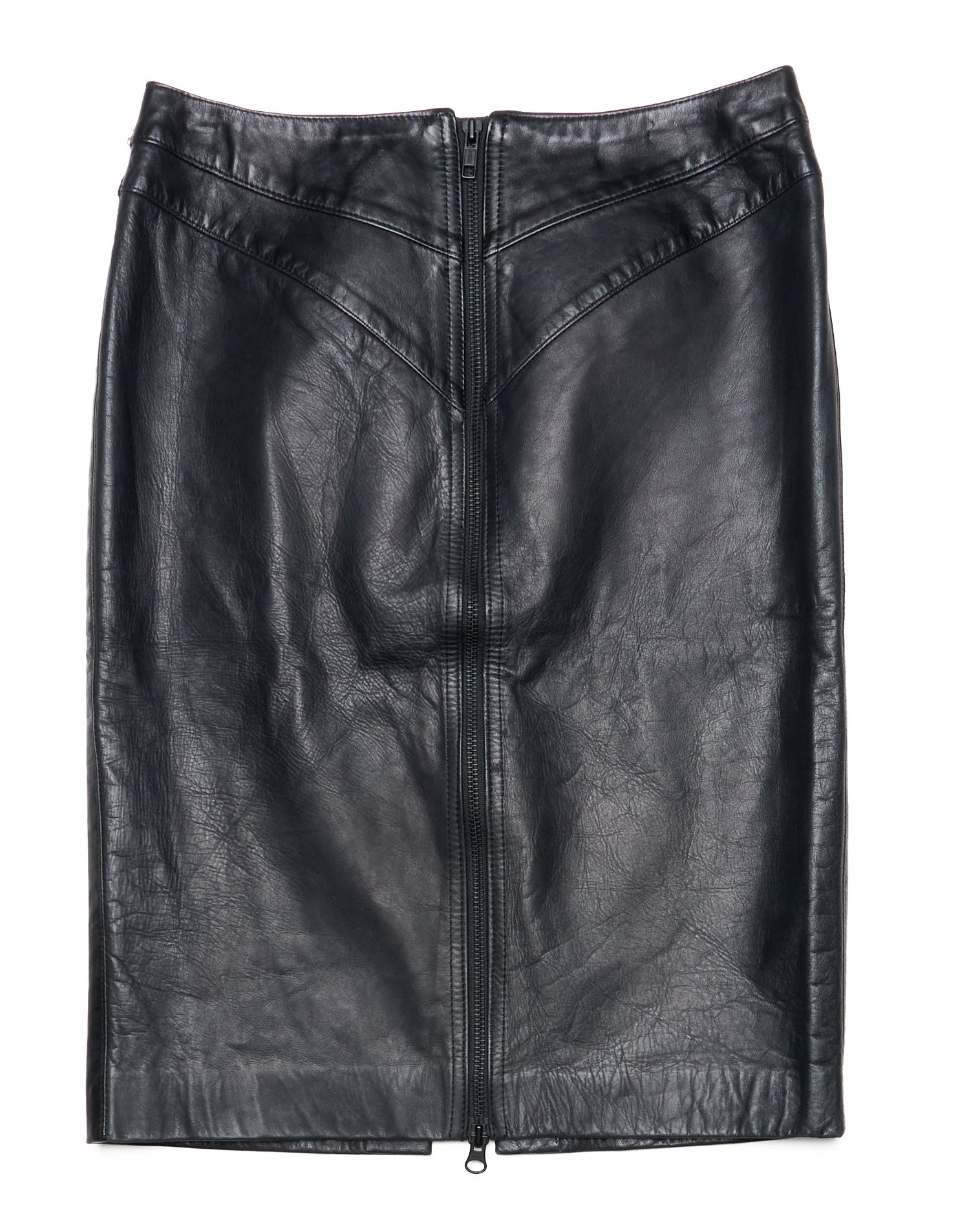 A/W01 Lad Musician Horsehide Zip Up Pencil Skirt