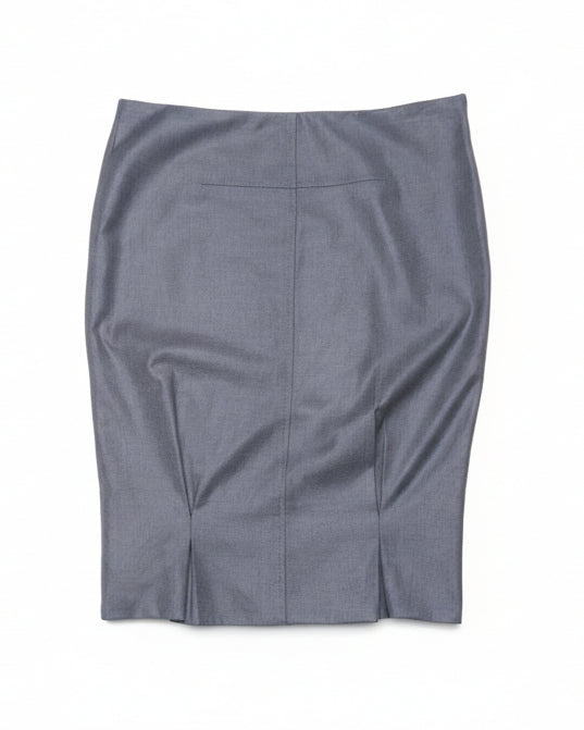 Hussein Chalayan Grey Pleated Pencil Midi Skirt