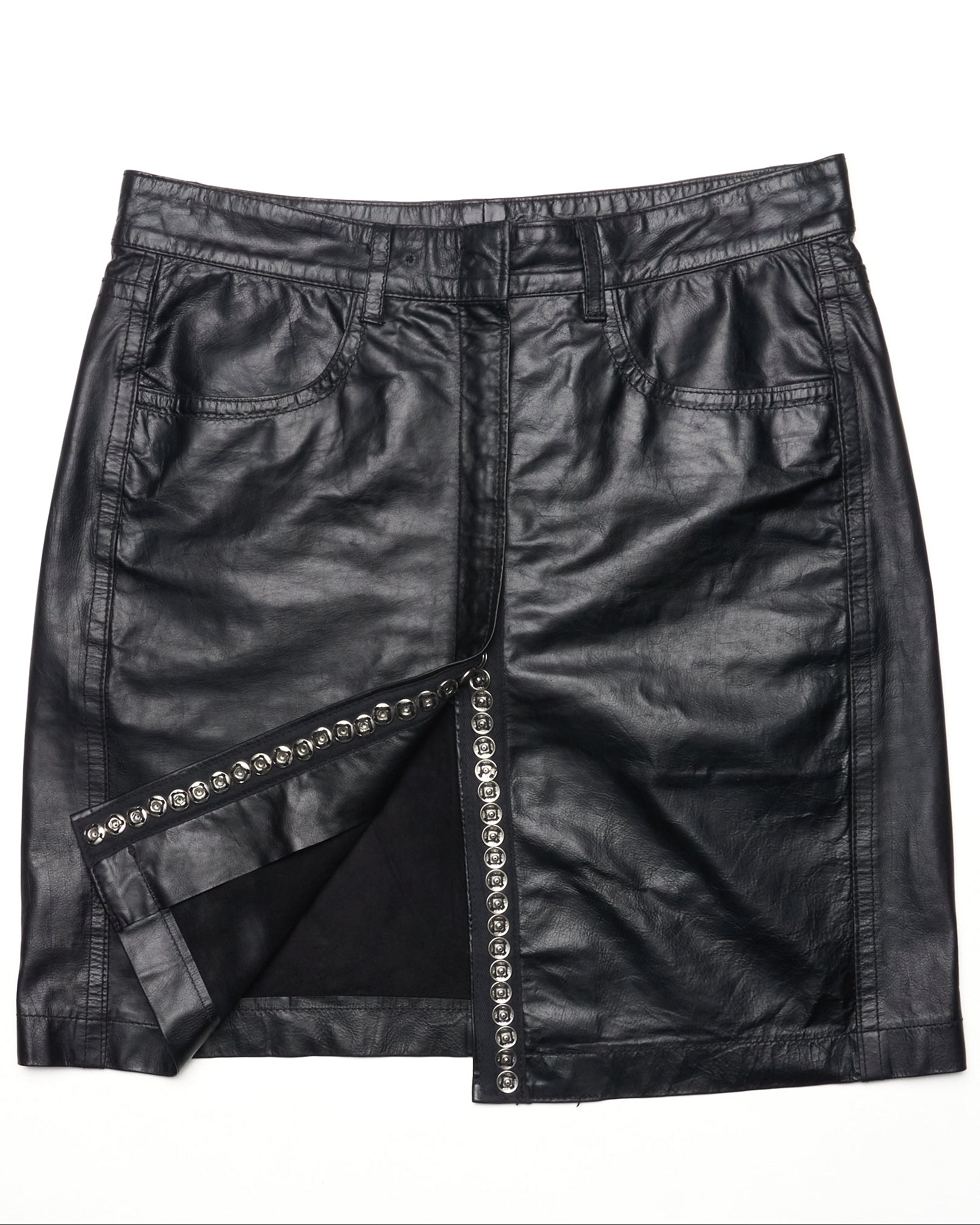 S/S01 Ann Demeulmeester Leather Mini Skirt