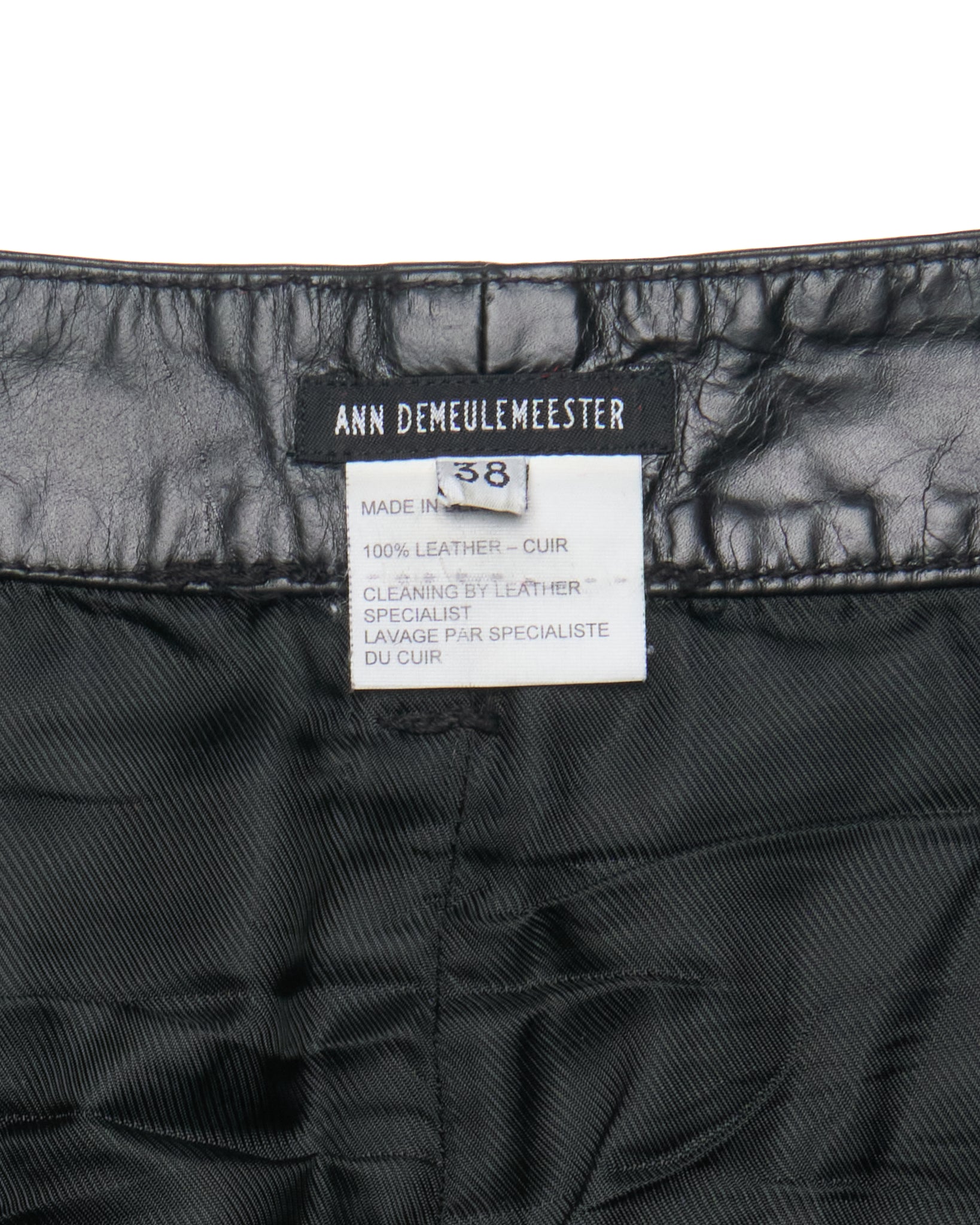 S/S01 Ann Demeulmeester Leather Mini Skirt