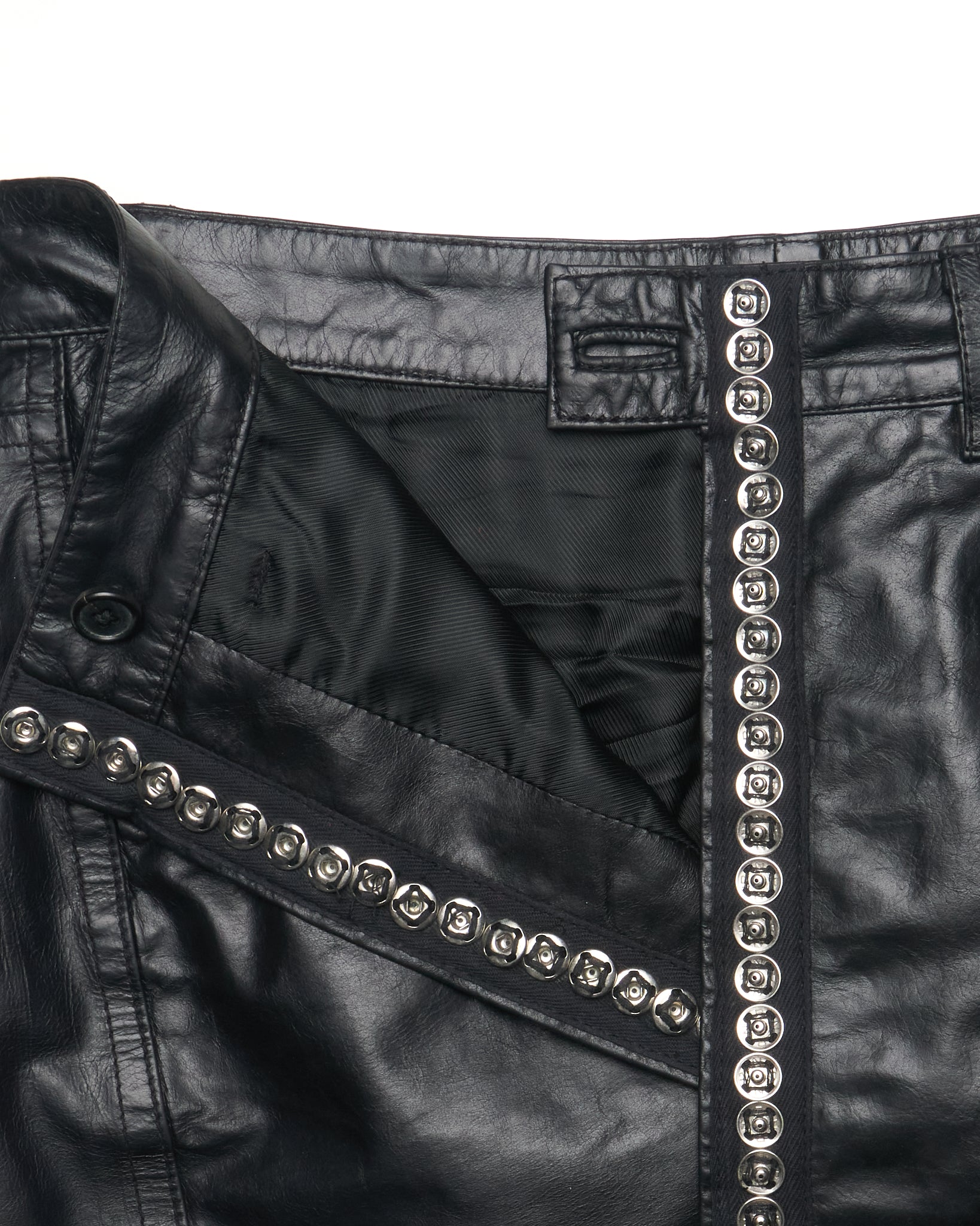 S/S01 Ann Demeulmeester Leather Mini Skirt