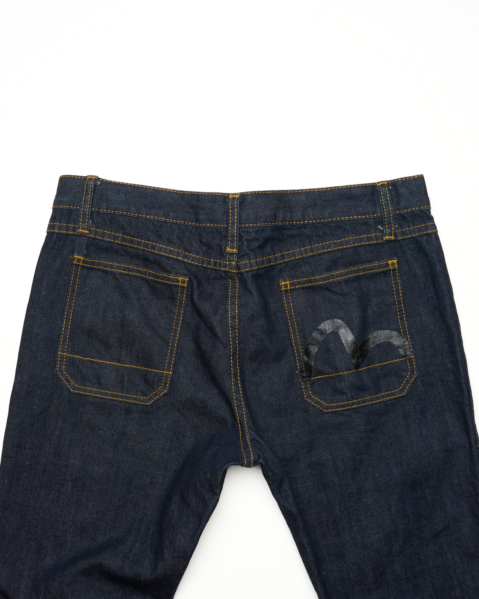 Early 00s EVISU DONNA Hand-Paint Flare Jeans