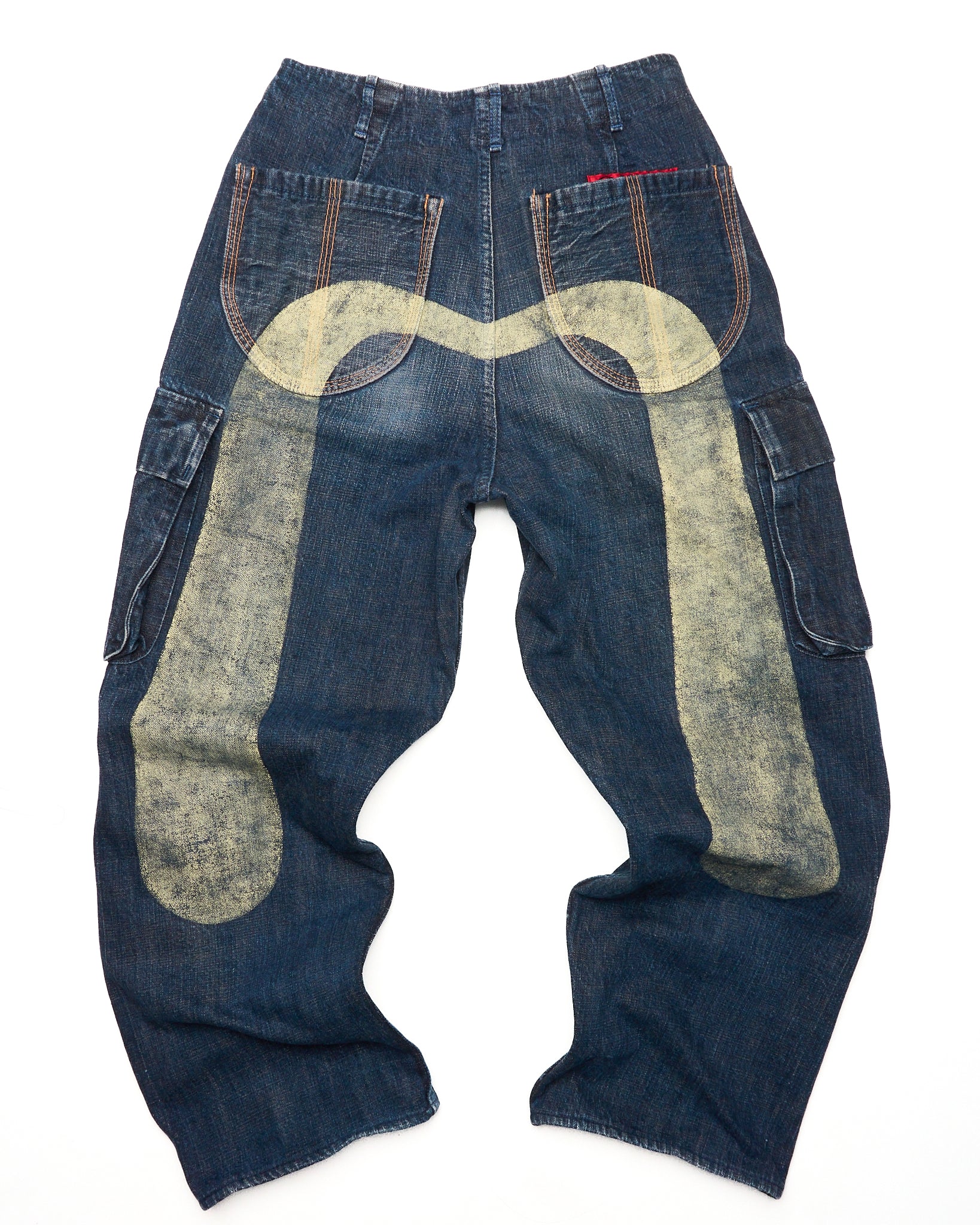 Early 00s EVISU YAMANE Hand-Paint Daikoku Cargo Denim