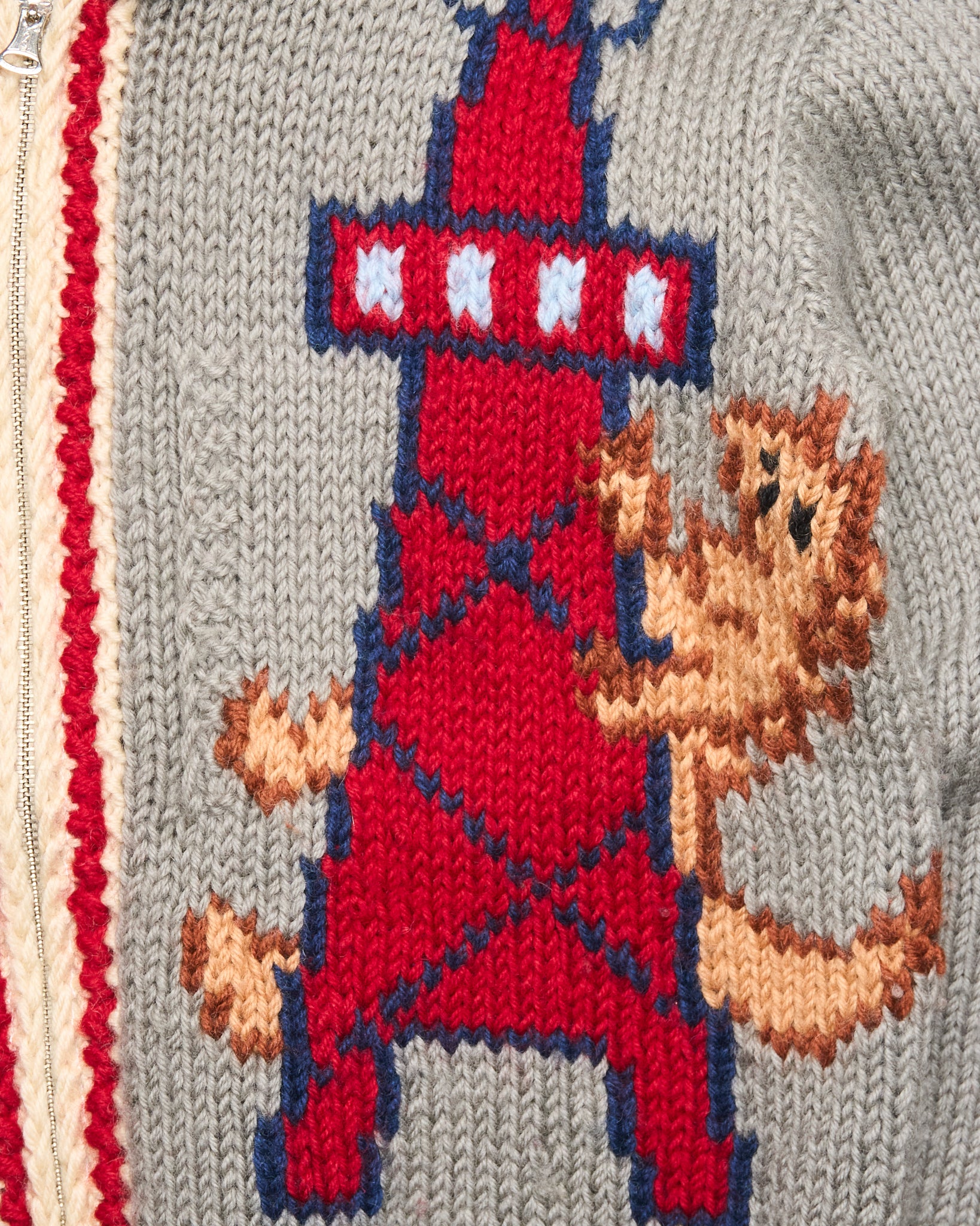 Early 00s EVISU “Goalla” Cowichan Sweater