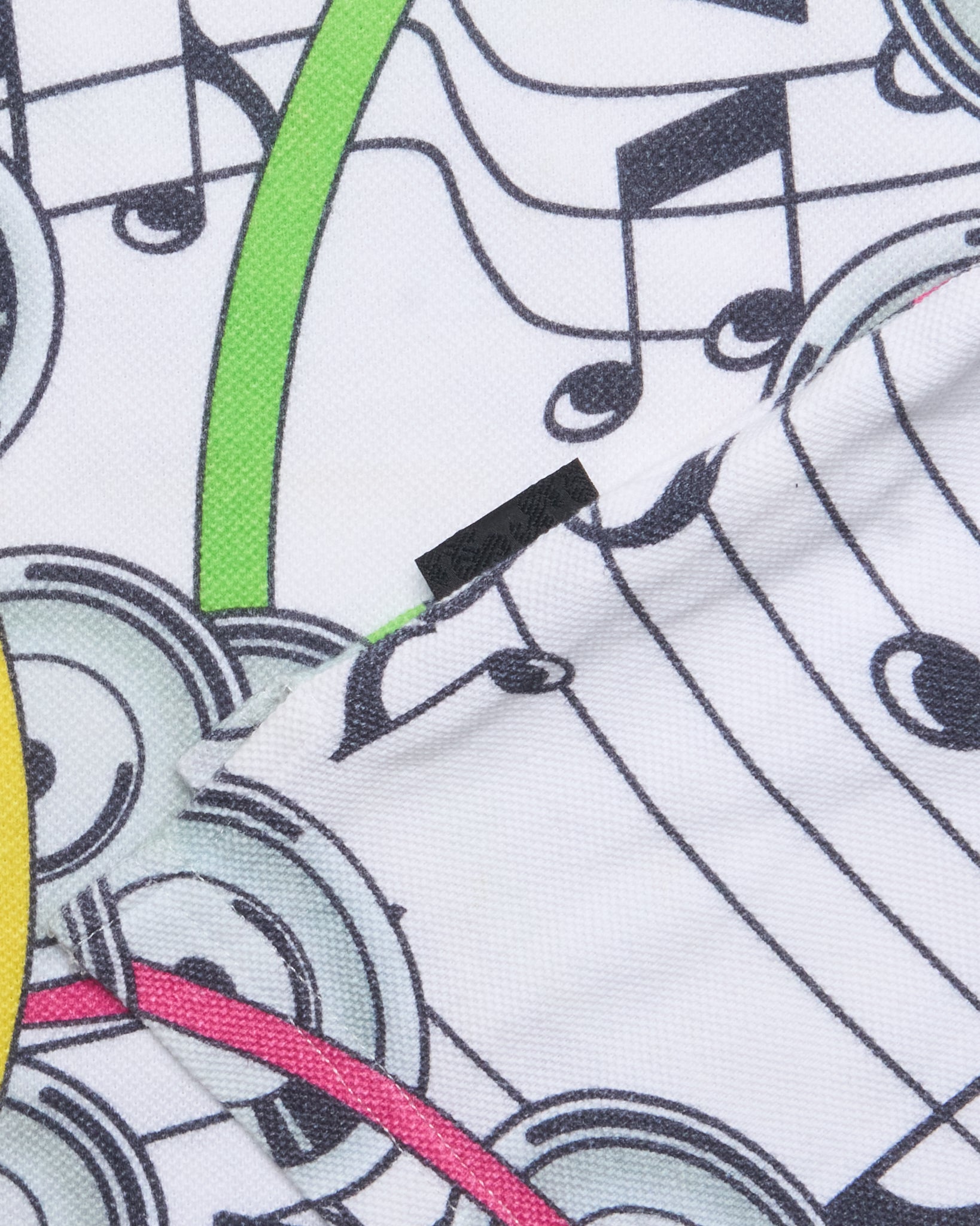 Late 00s Swagger Musical Notes Printed Polo Shirt