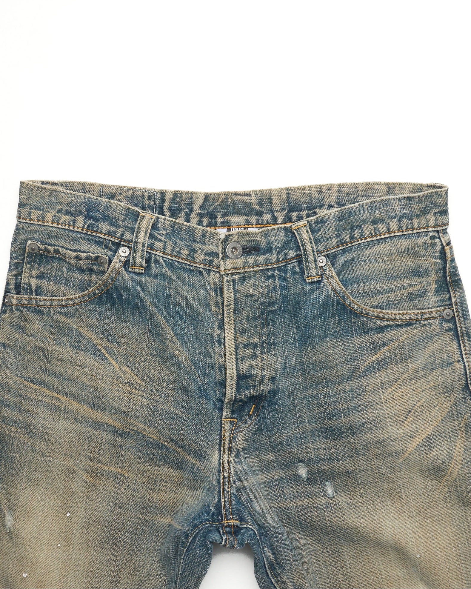 Early 00s Swagger Distressed Straight-Cut Jeans