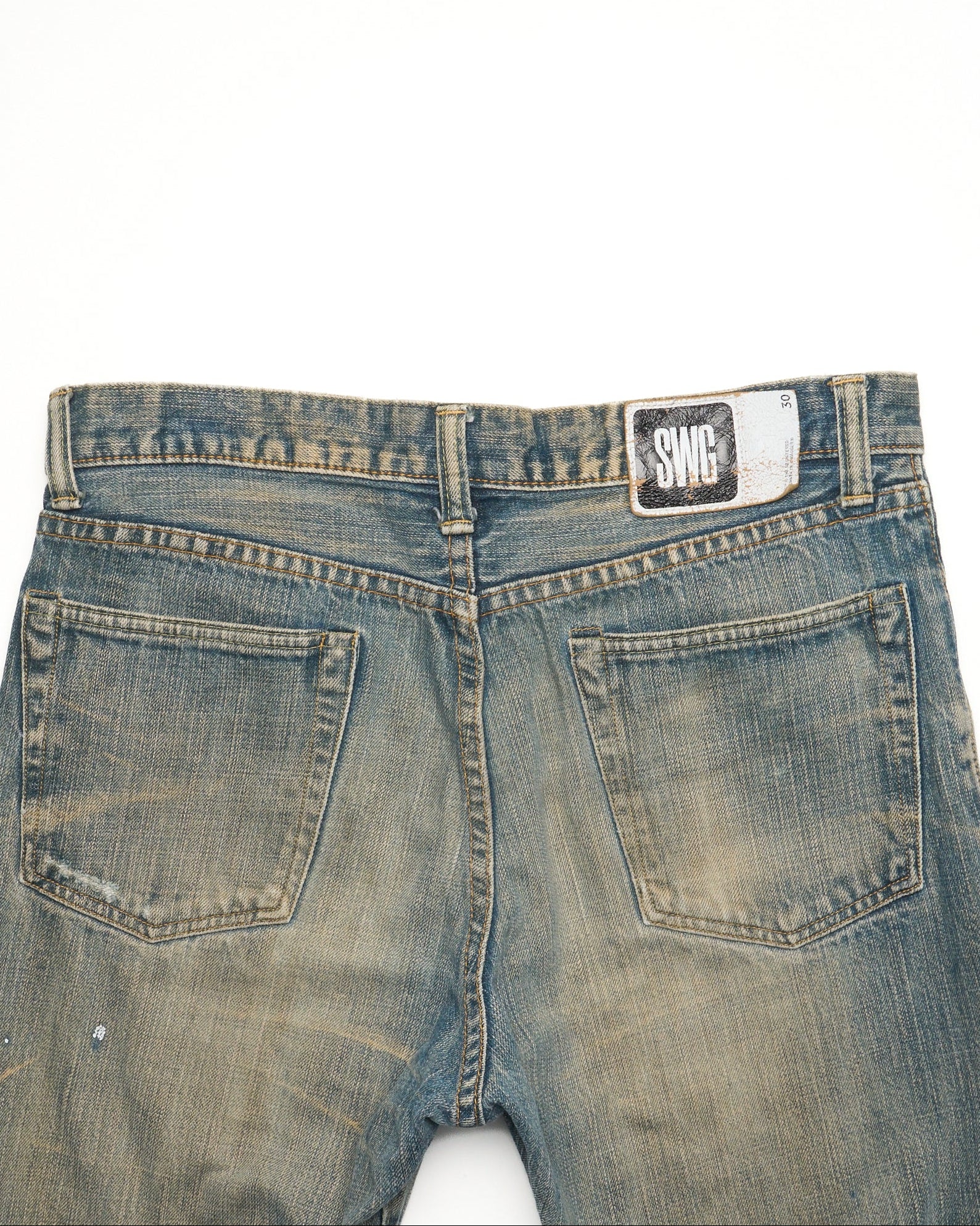 Early 00s Swagger Distressed Straight-Cut Jeans
