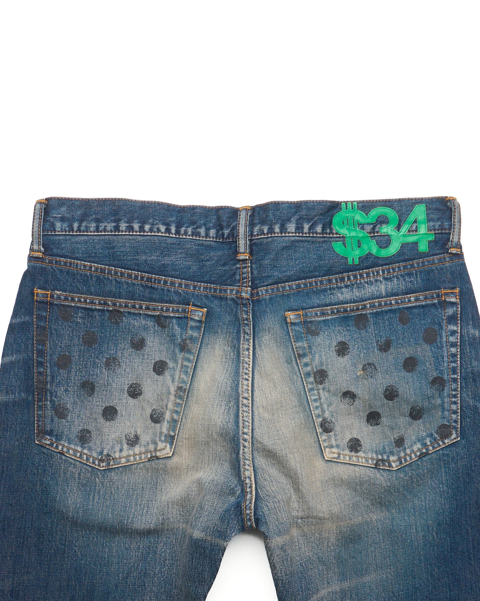 Early 00s Swagger “Nice Design”Polka Dot Jeans