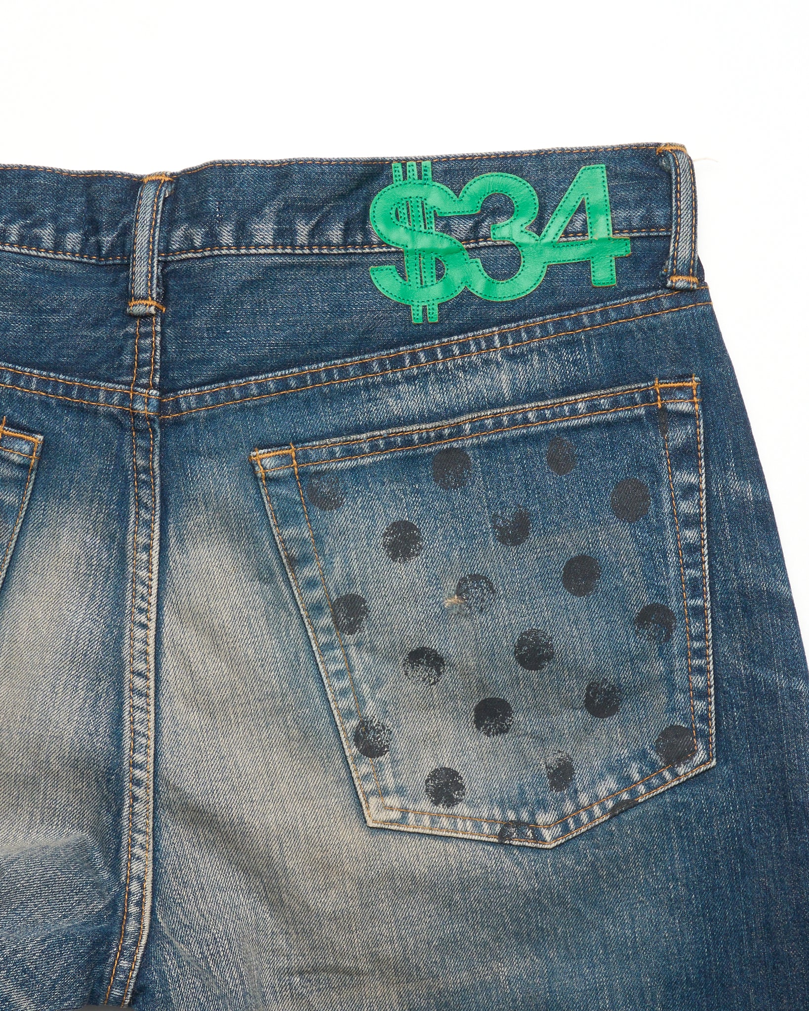 Early 00s Swagger “Nice Design”Polka Dot Jeans