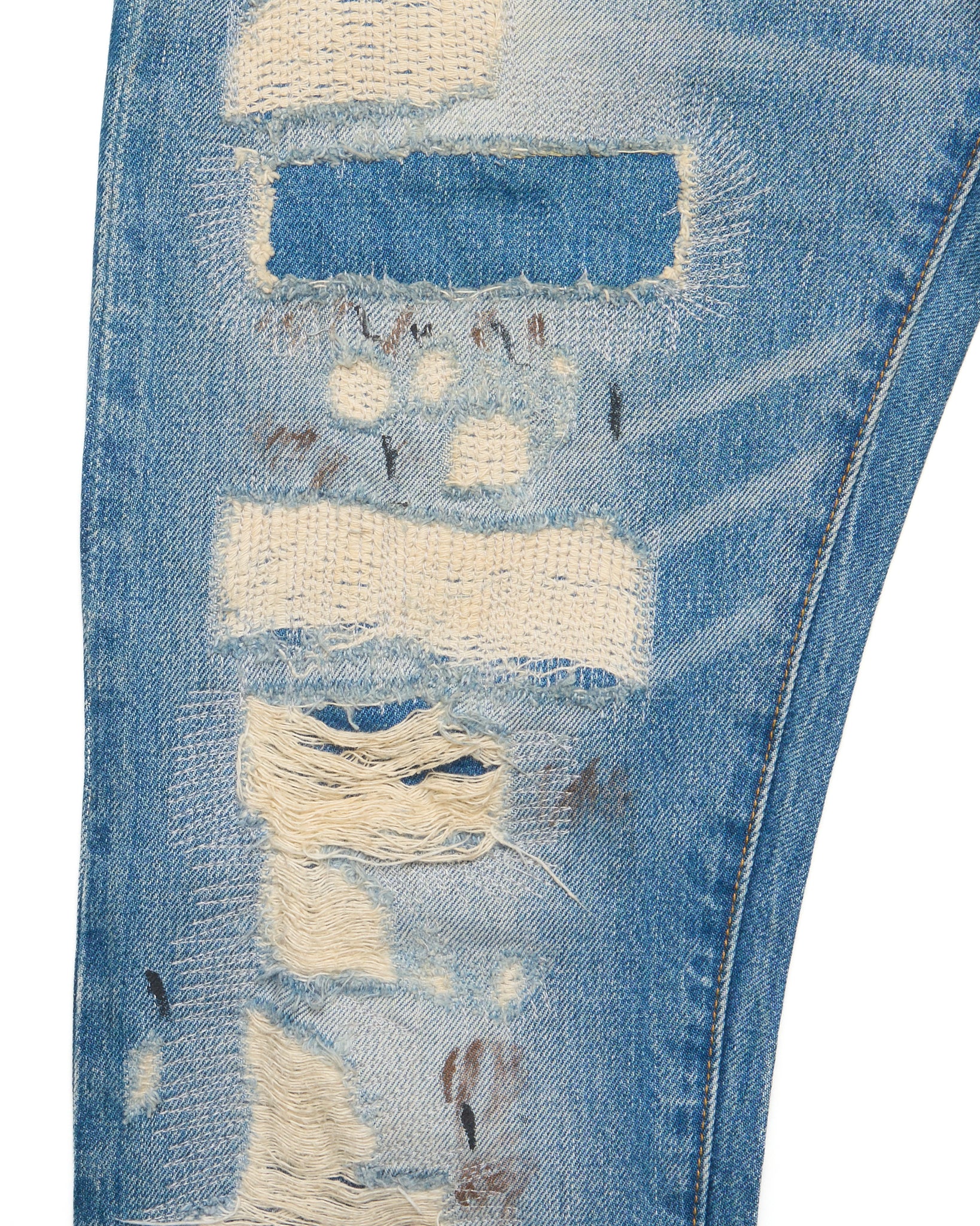 Late 00s Swagger Patchwork Crash Jeans