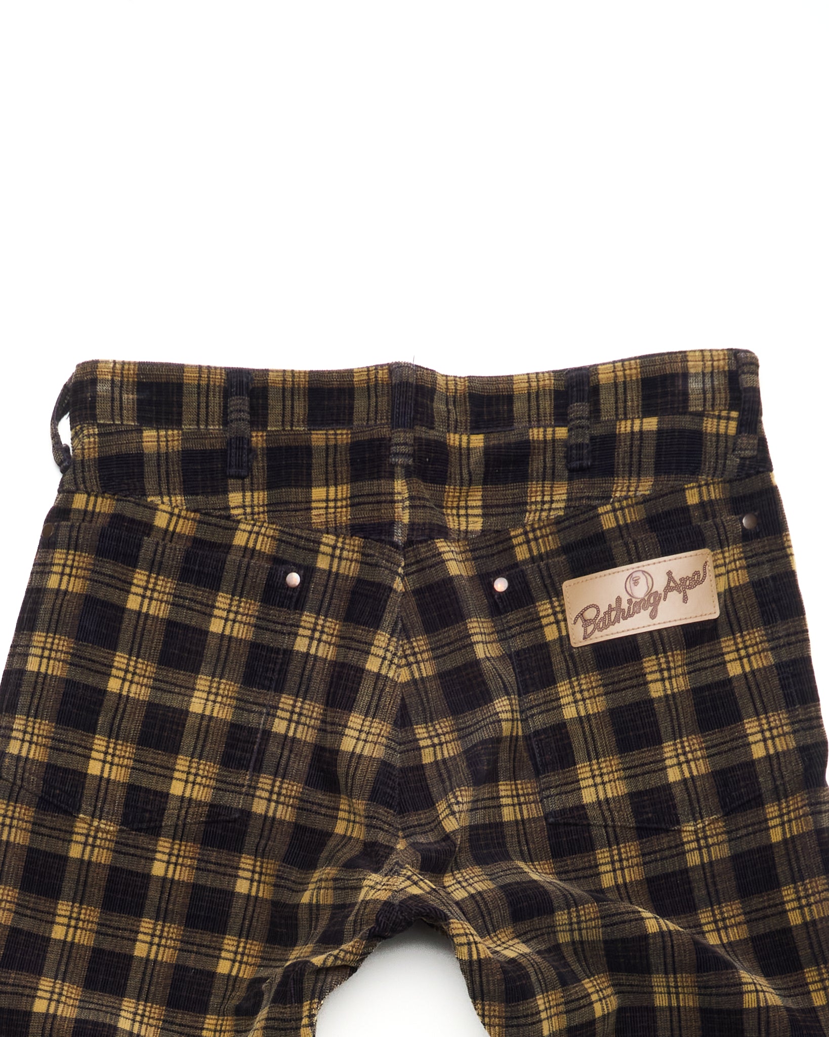90s BAPE Plaid Corduroy Slacks