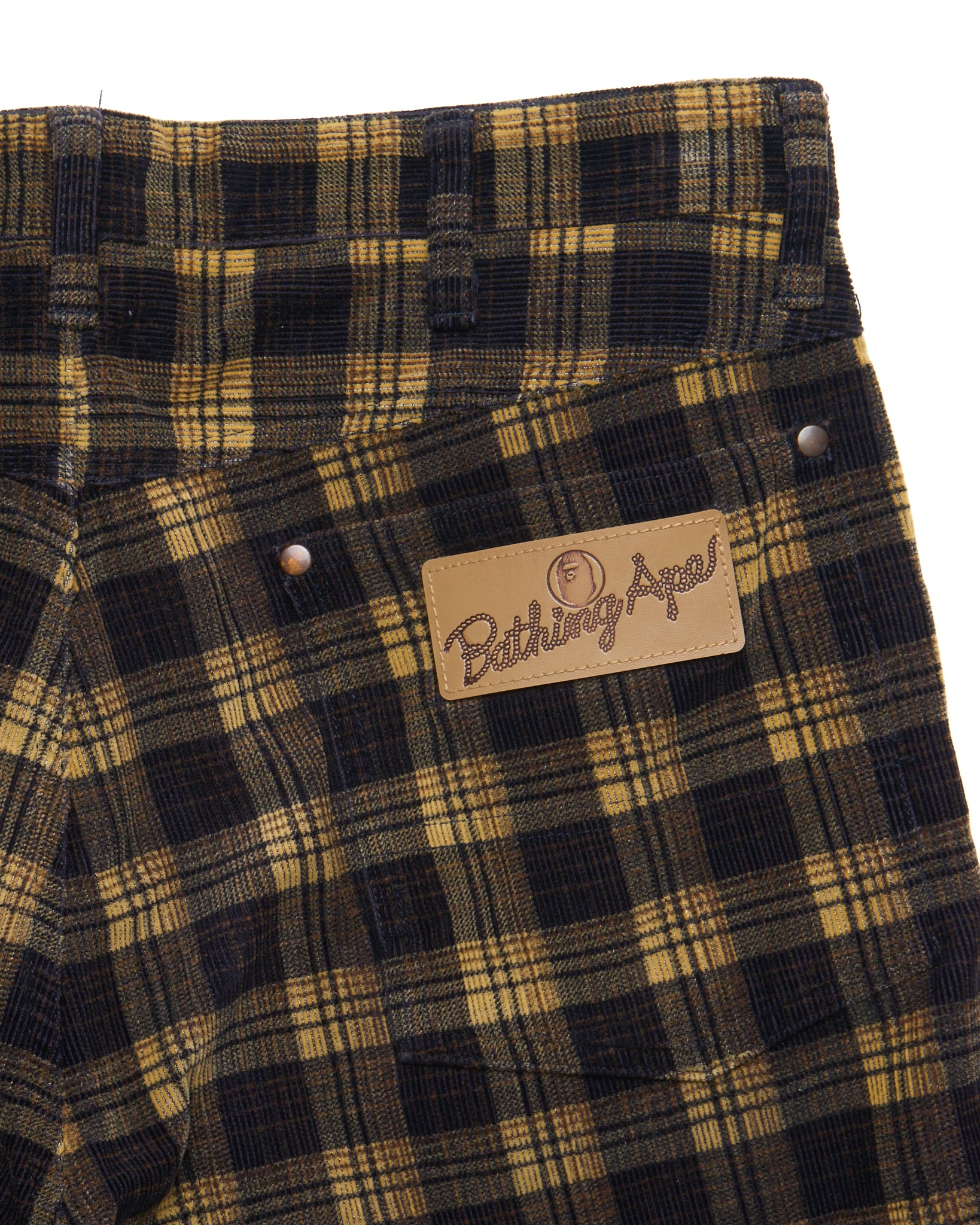 90s BAPE Plaid Corduroy Slacks