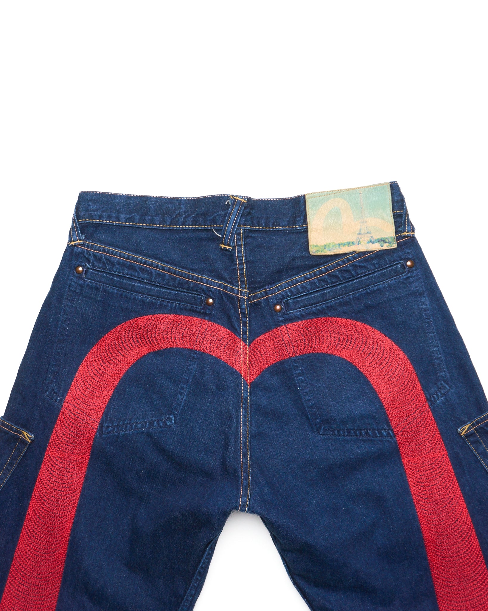 Early 00s EVISU Paris Hand-Paint Multi-Pocket Diakoku Selvedge Jeans