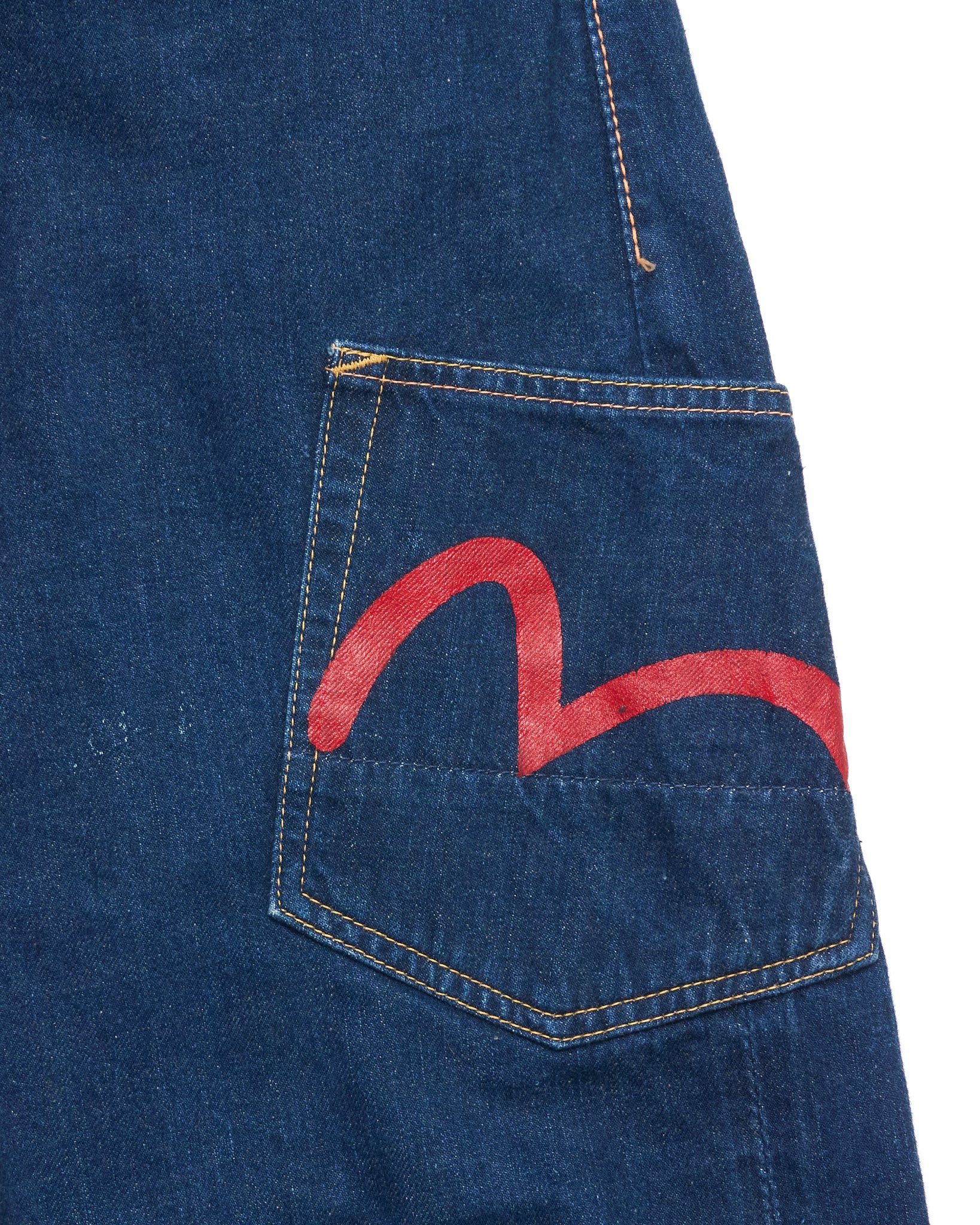 Early 00s EVISU Paris Hand-Paint Multi-Pocket Diakoku Selvedge Jeans