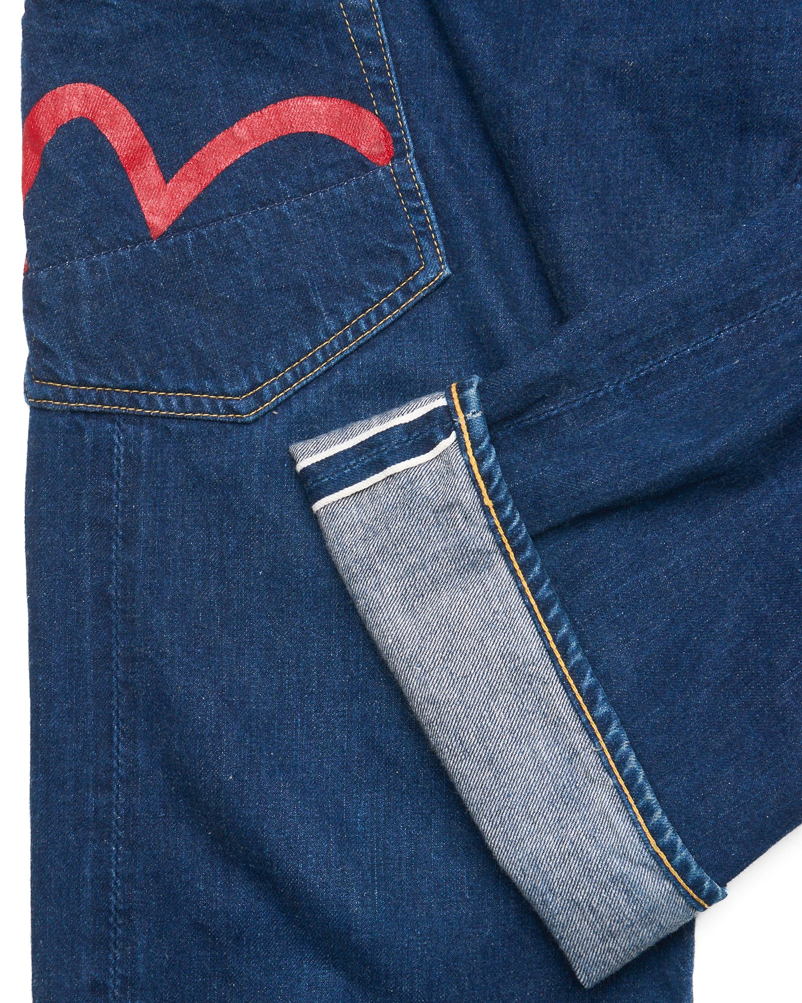 Early 00s EVISU Paris Hand-Paint Multi-Pocket Diakoku Selvedge Jeans