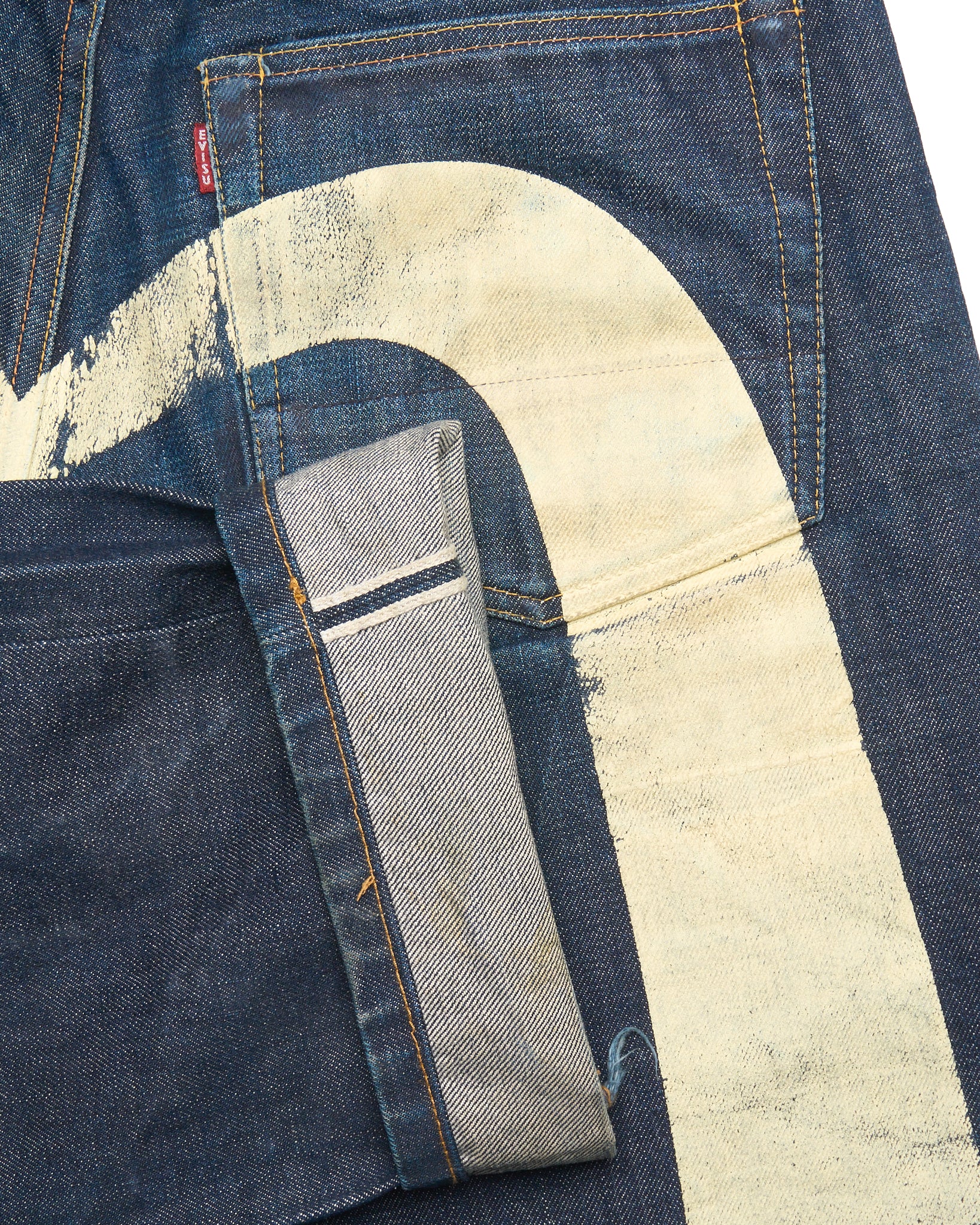 90s EVIS No.1 Special Hand-Paint Diakoku Selvedge Jeans