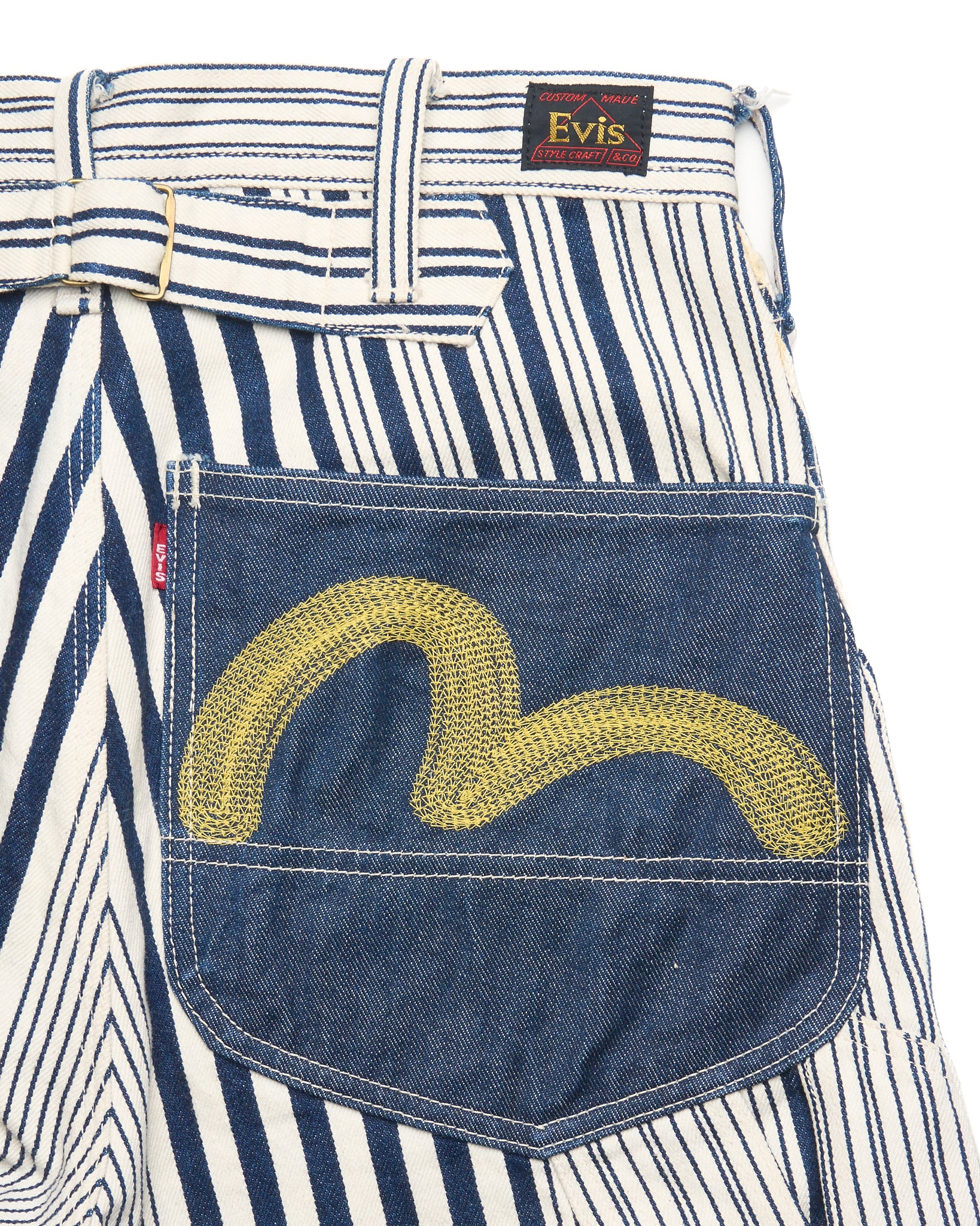 Early 90s Evis Striped Carpenter Pants