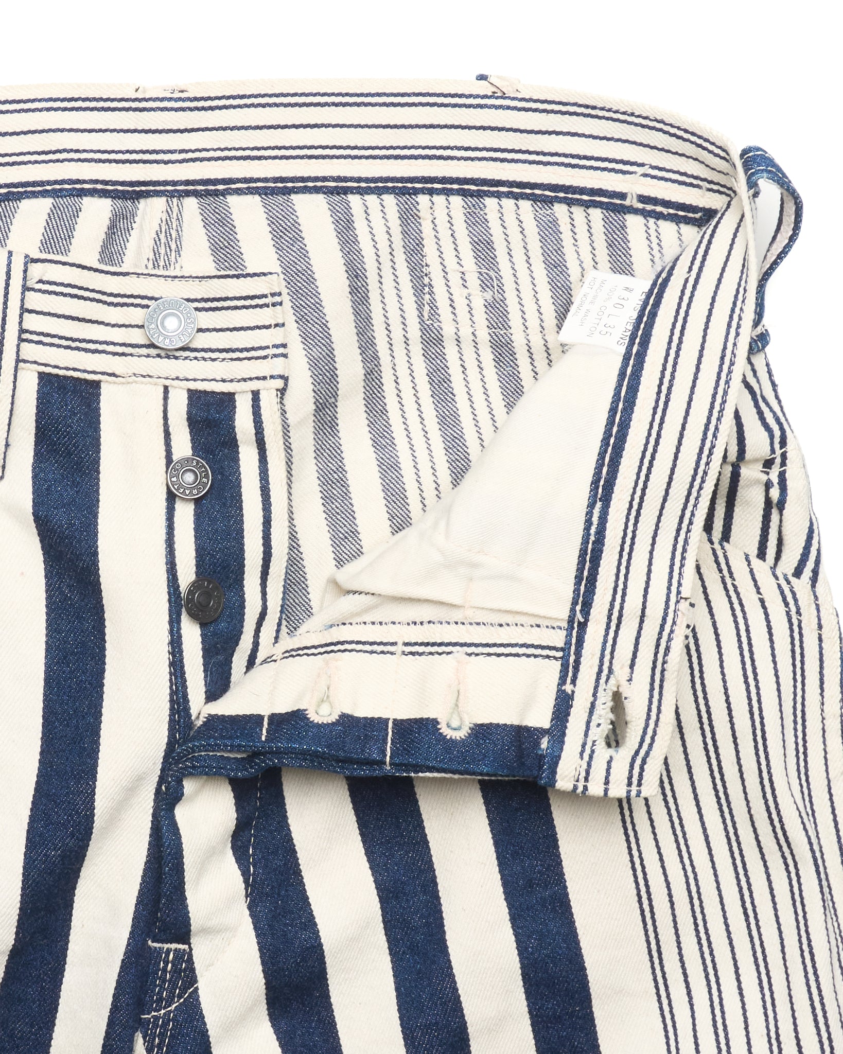 Early 90s Evis Striped Carpenter Pants
