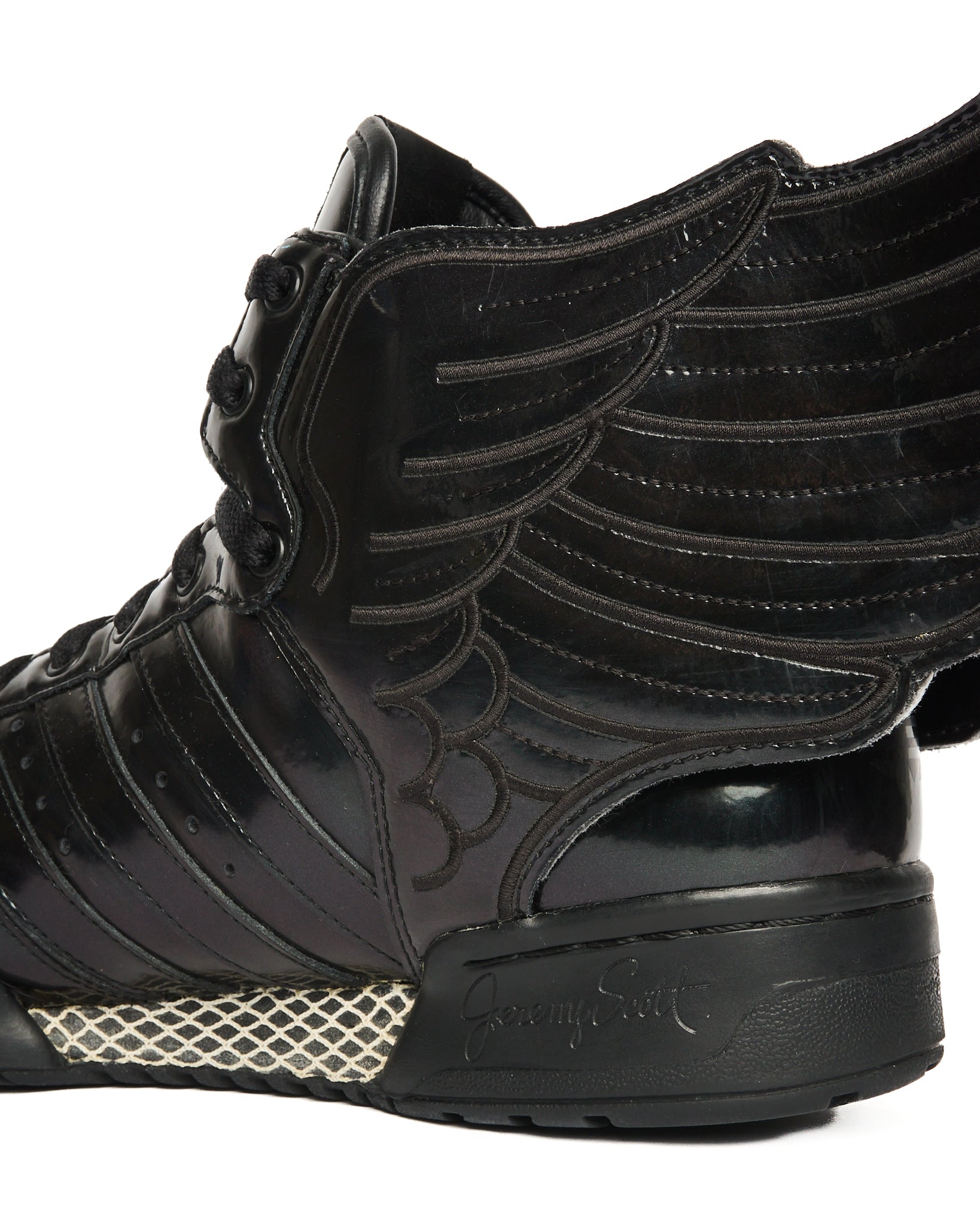 SS13 Jeremy Scott x Adidas Wings 2.0 All Black High-Top Sneakers