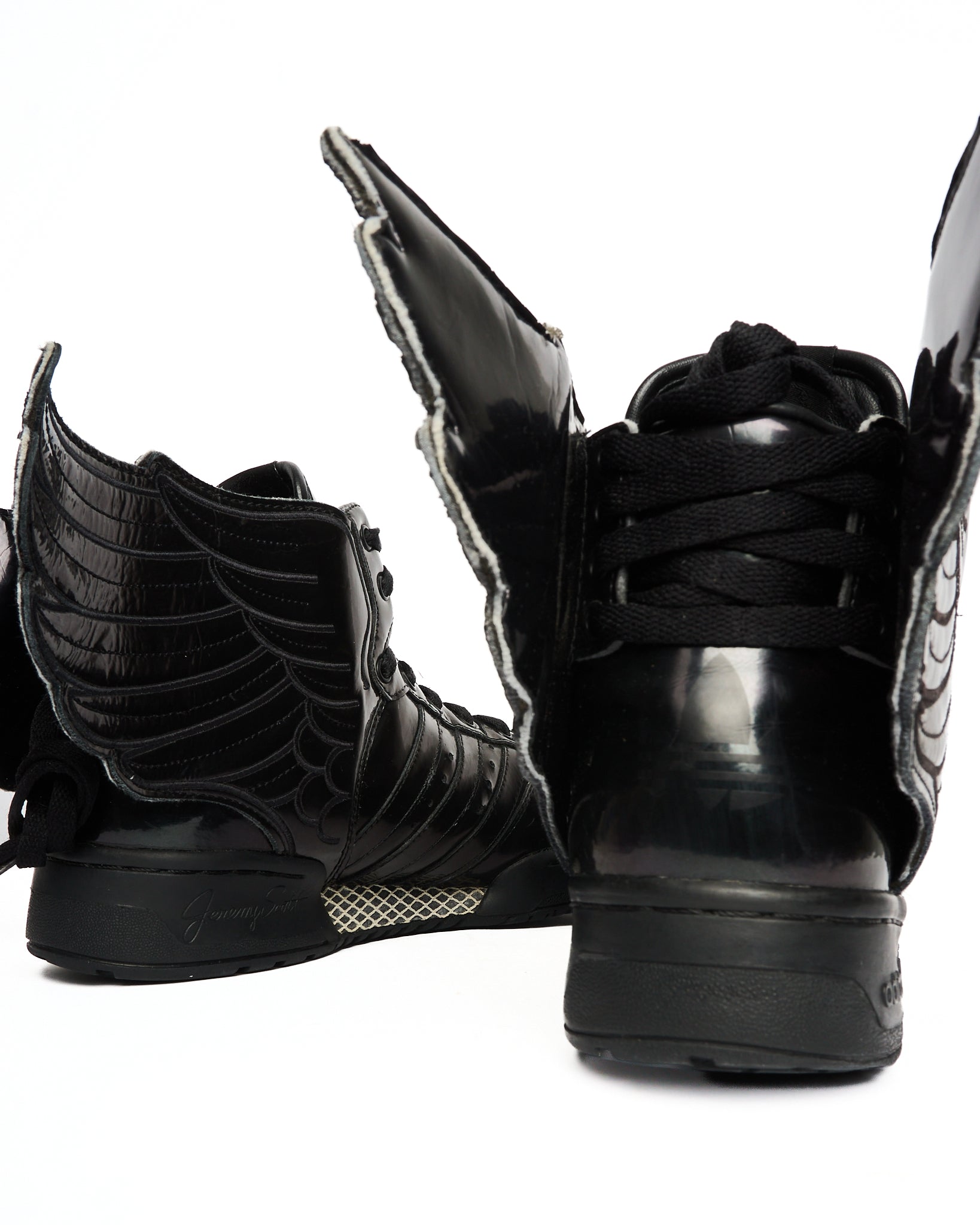 SS13 Jeremy Scott x Adidas Wings 2.0 All Black High-Top Sneakers