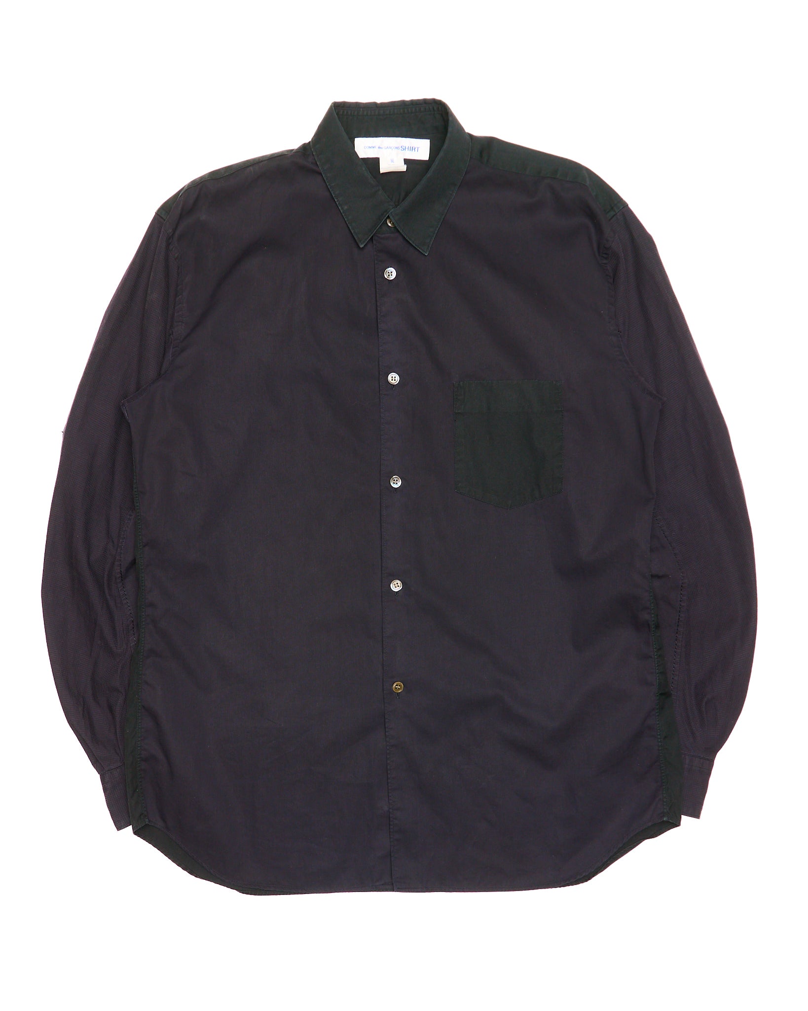 S/S16 COMME des GARÇONS SHIRT Contrast Dual-Toned Button-Up Shirt
