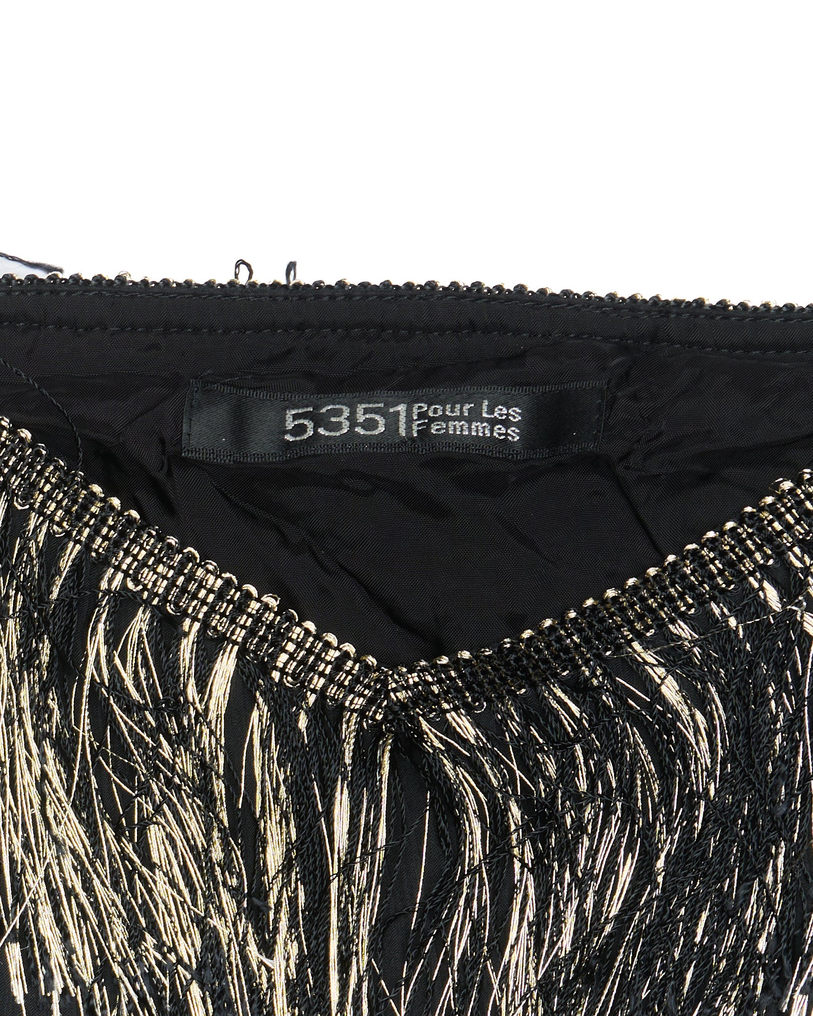 5351 Pour Les Femmes Gold Fringe Tank/Mini Dress