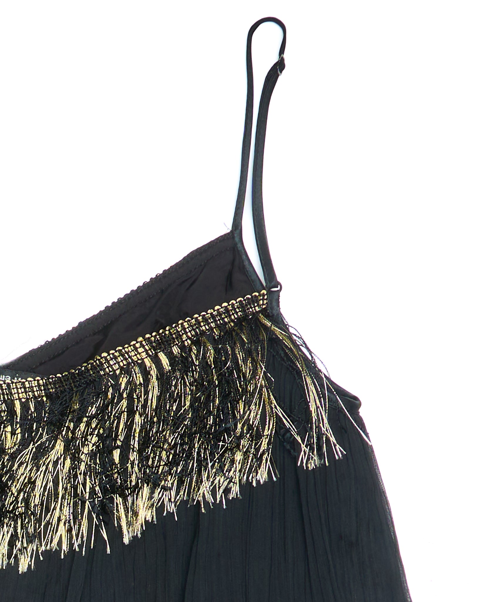 5351 Pour Les Femmes Gold Fringe Tank/Mini Dress