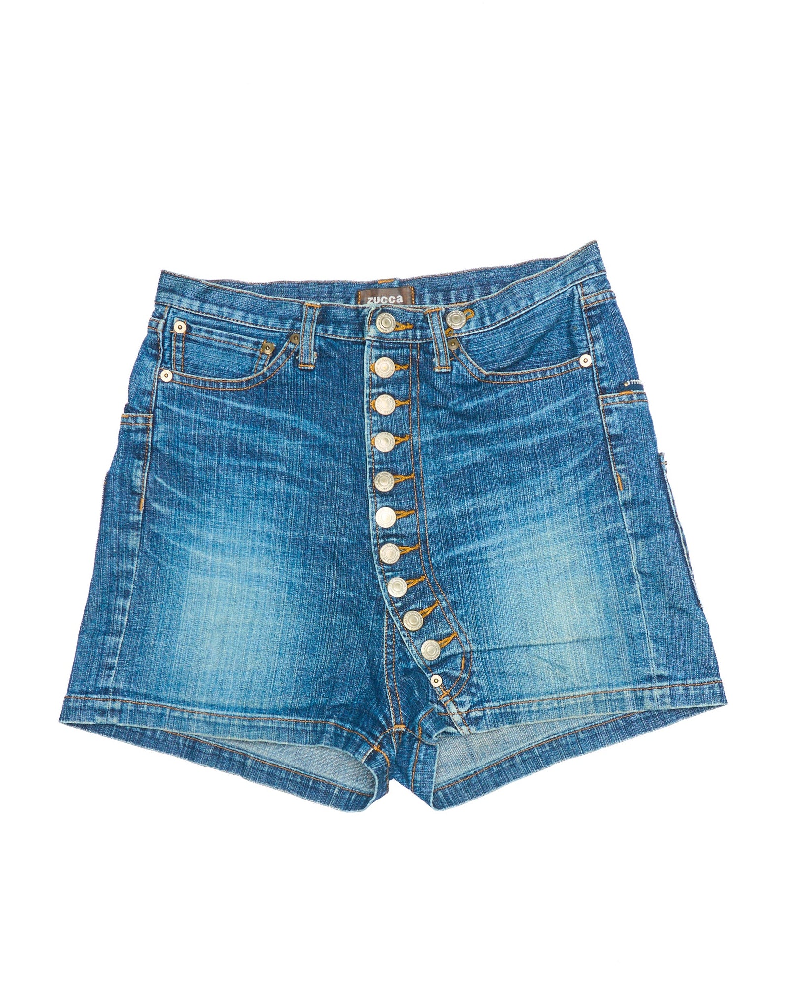 Early 00s Zucca Zip-Detail Denim Shorts