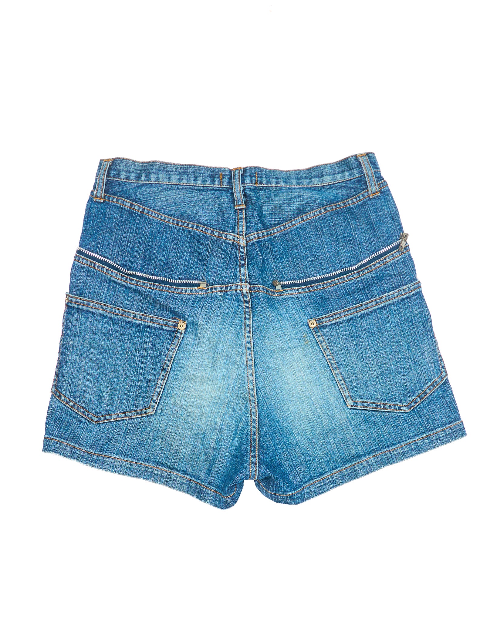 Early 00s Zucca Zip-Detail Denim Shorts