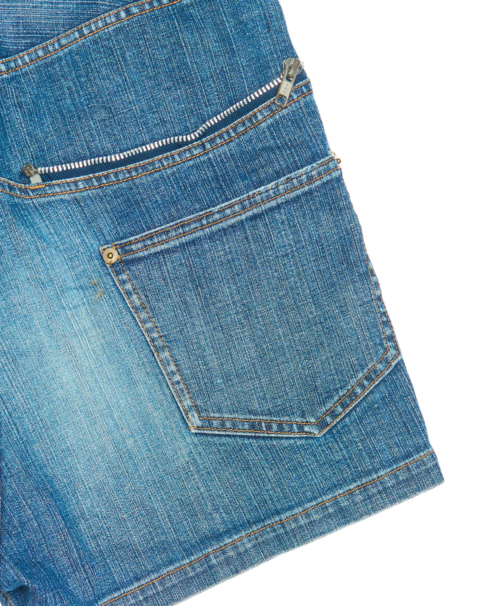 Early 00s Zucca Zip-Detail Denim Shorts
