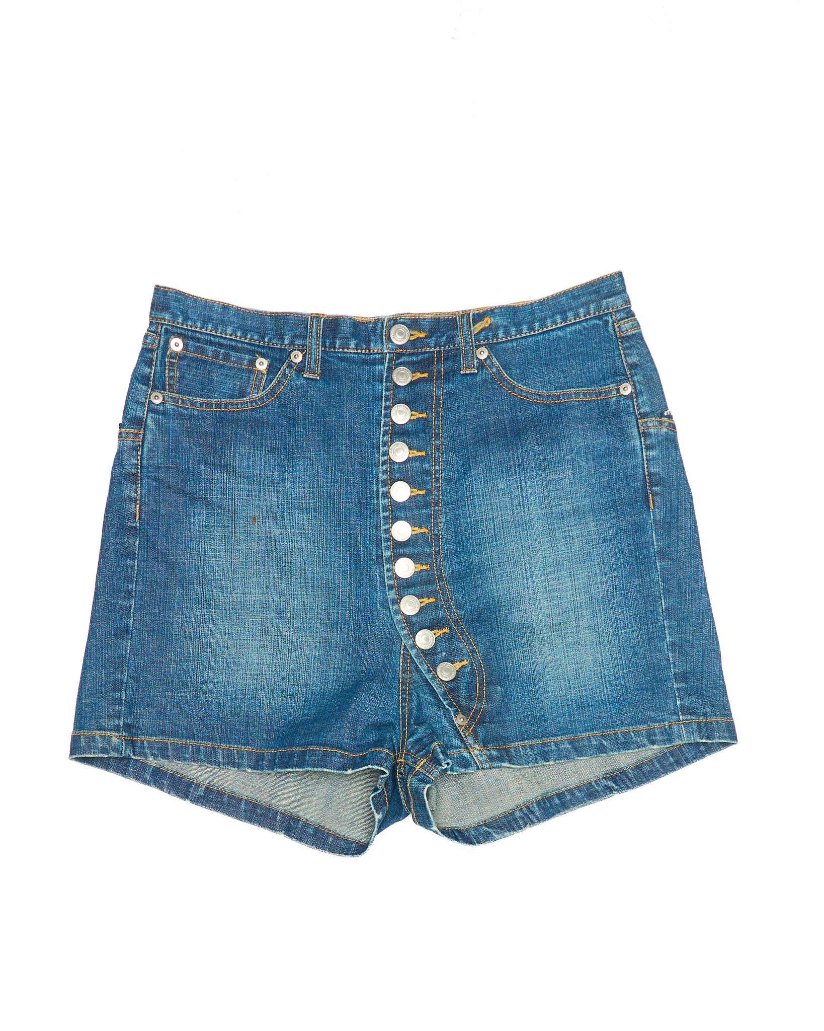 Early 00s Zucca Zip-Detail Denim Shorts