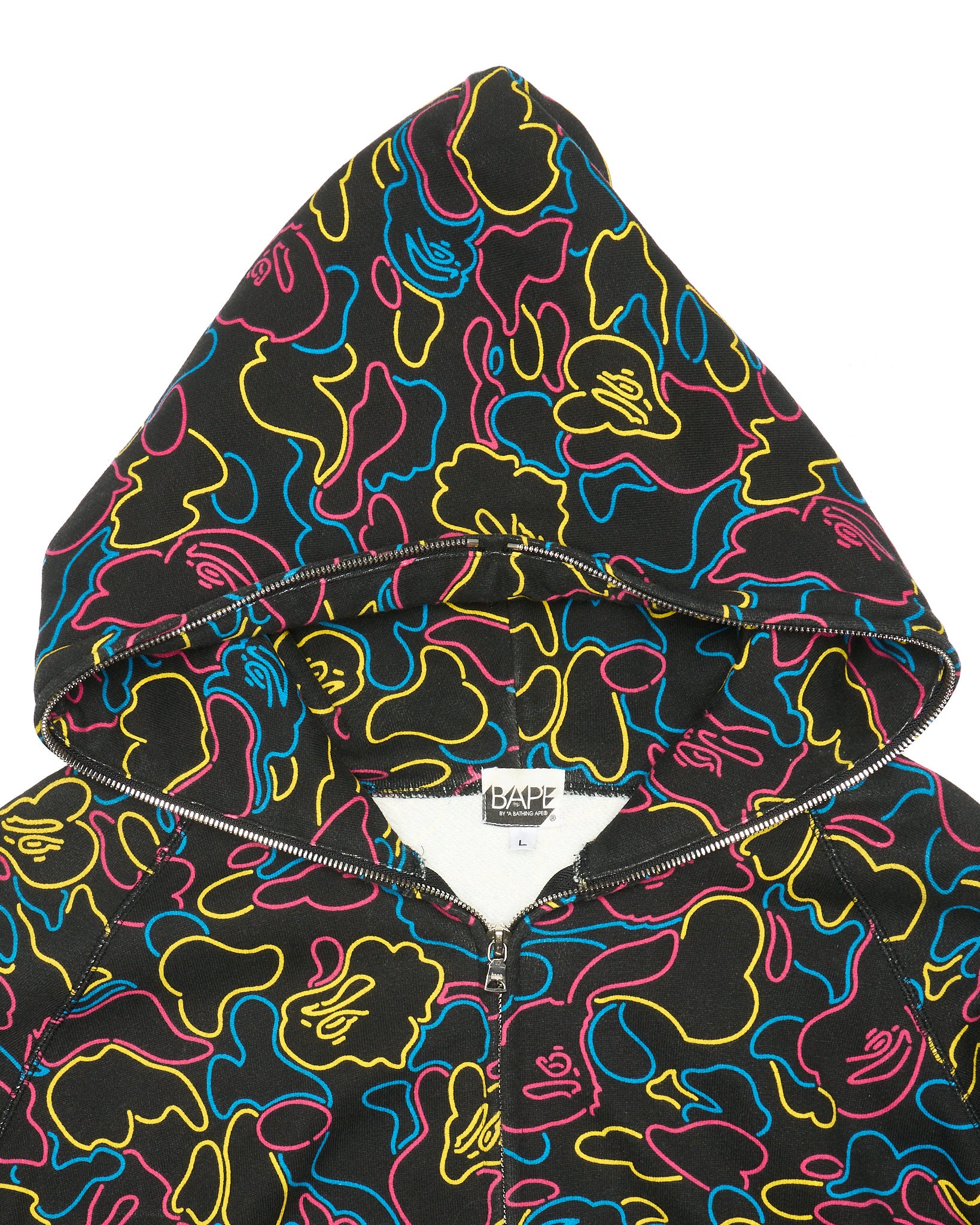06’ BAPE Black Multi-Colour Neon Camo Full-Zip Hoodie