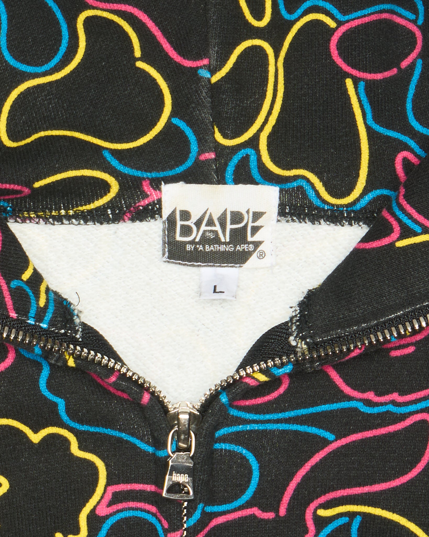 06’ BAPE Black Multi-Colour Neon Camo Full-Zip Hoodie