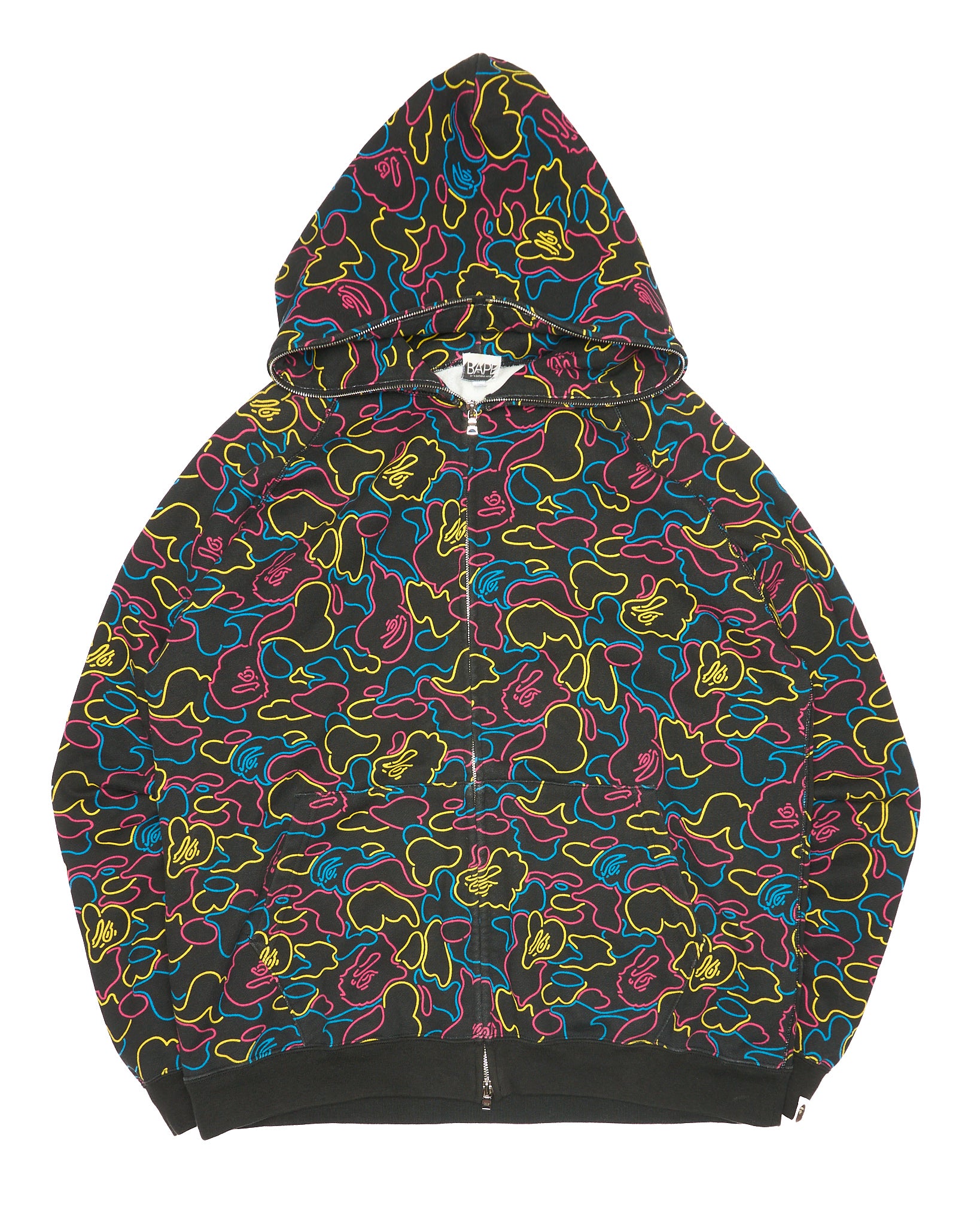 06’ BAPE Black Multi-Colour Neon Camo Full-Zip Hoodie