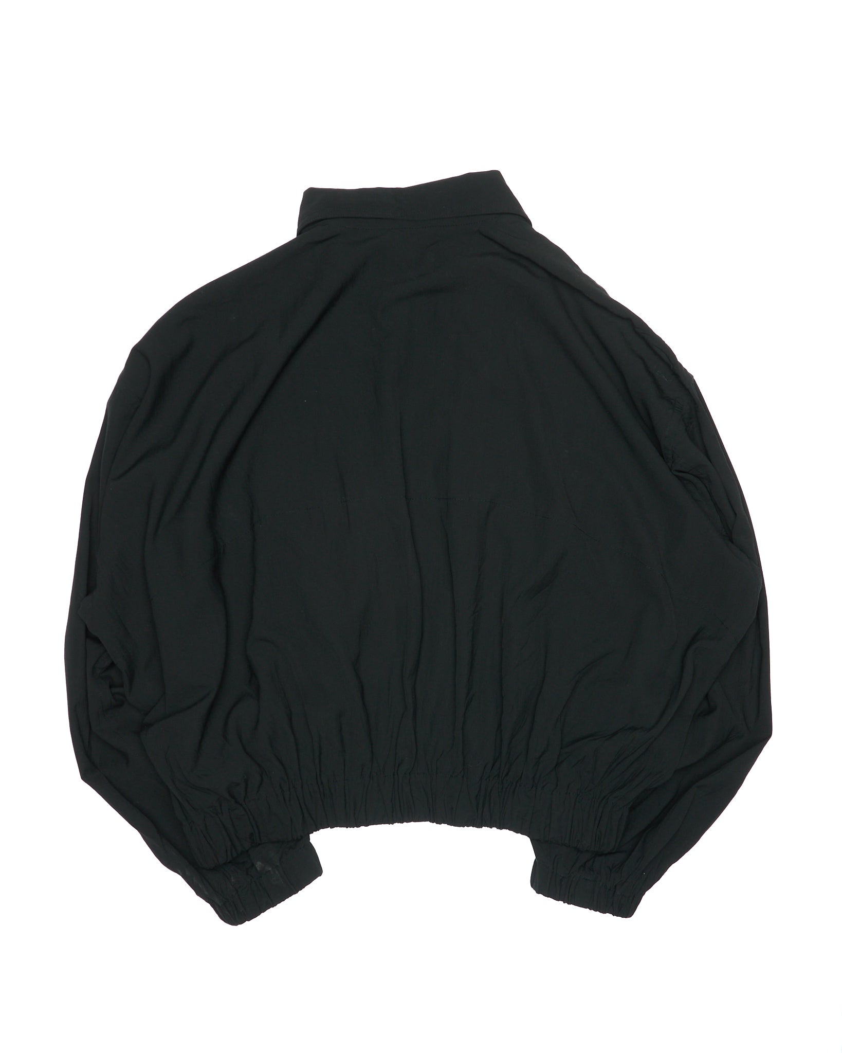 Late 00s Issey Miyake Black Elasticated Cropped Black Blouson Jacket