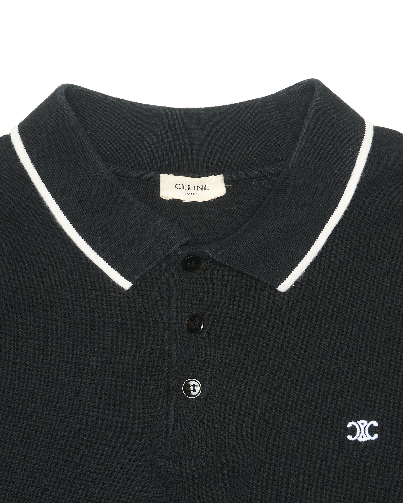 Early 2020s Celine Triomphe Embroidered Cotton Pique Shirt