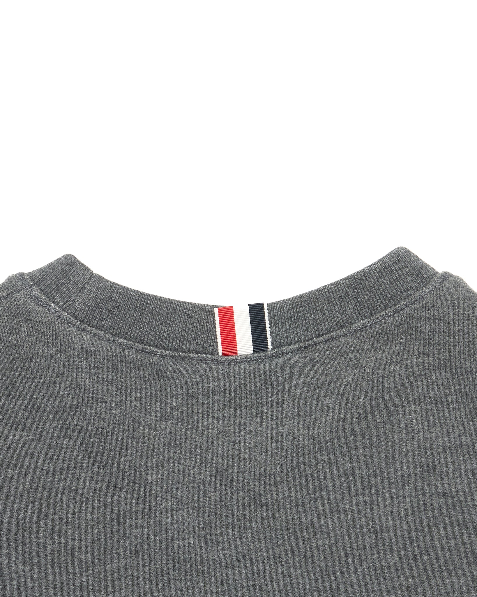 Early 2010s Thom Browne 4-Bar Loopback Charcoal Gray Crewneck Sweatshirt