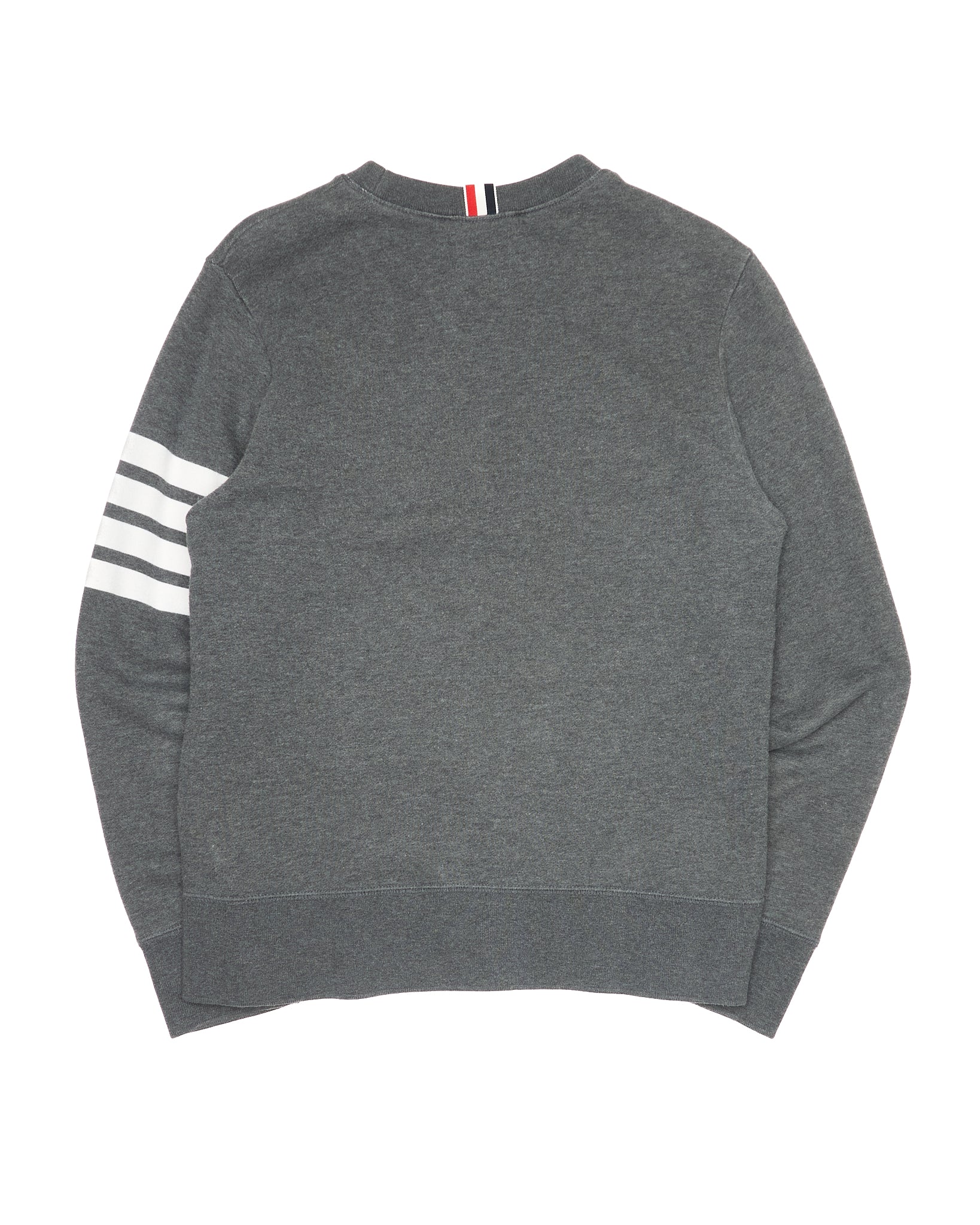 Early 2010s Thom Browne 4-Bar Loopback Charcoal Gray Crewneck Sweatshirt