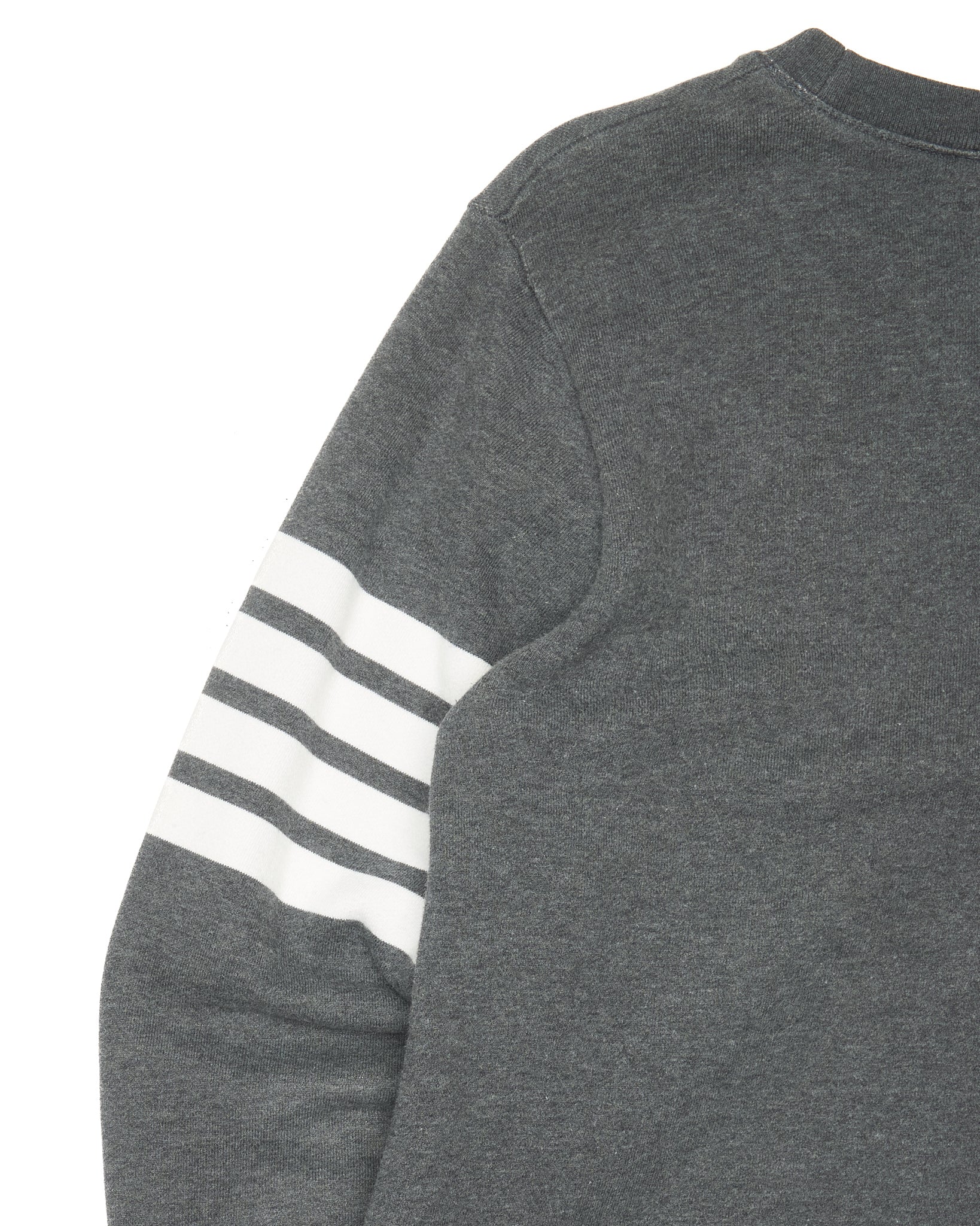 Early 2010s Thom Browne 4-Bar Loopback Charcoal Gray Crewneck Sweatshirt